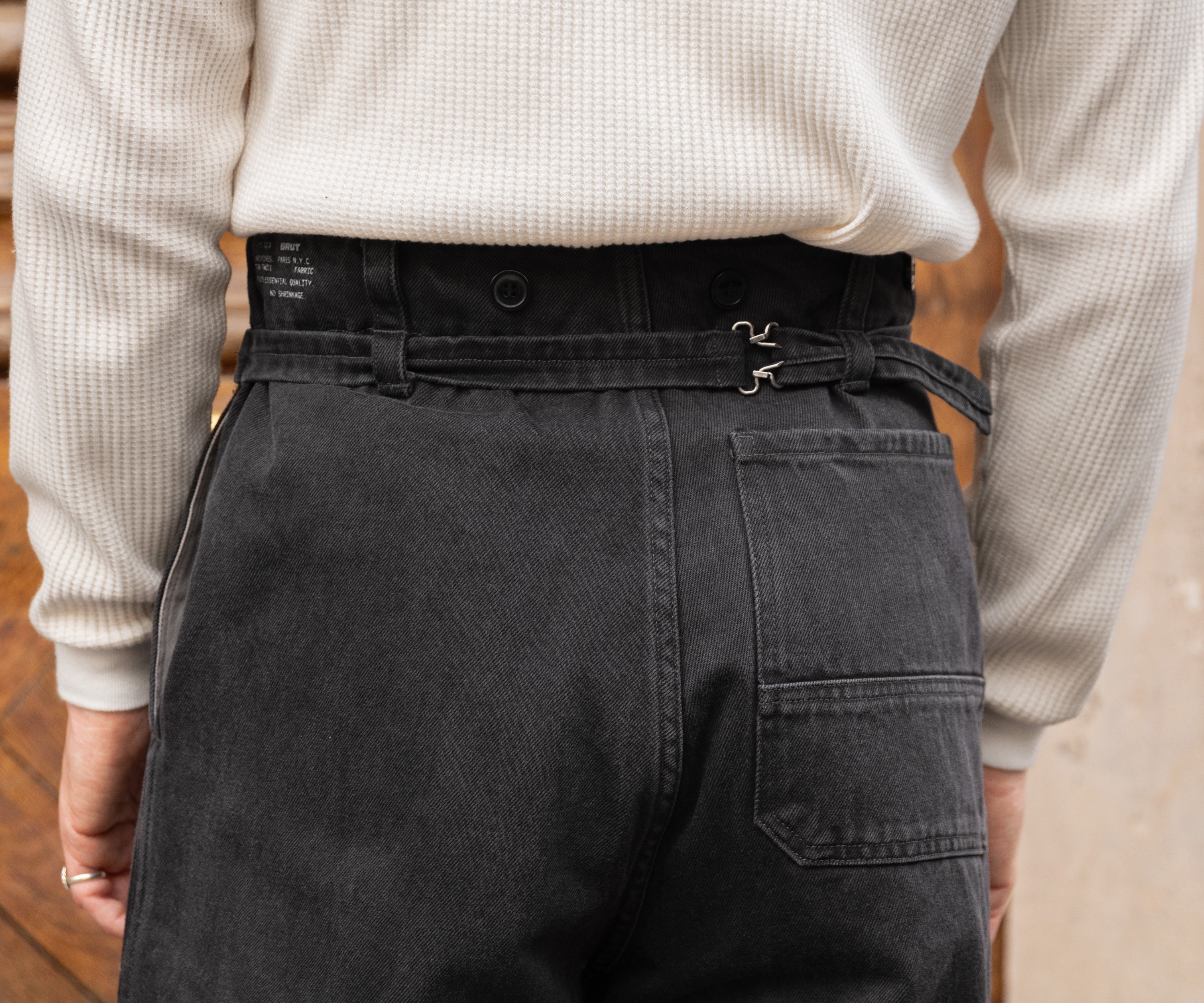 THE BUCKLE BACK PANTS Pants US26 / BLACK - BRUT Clothing US