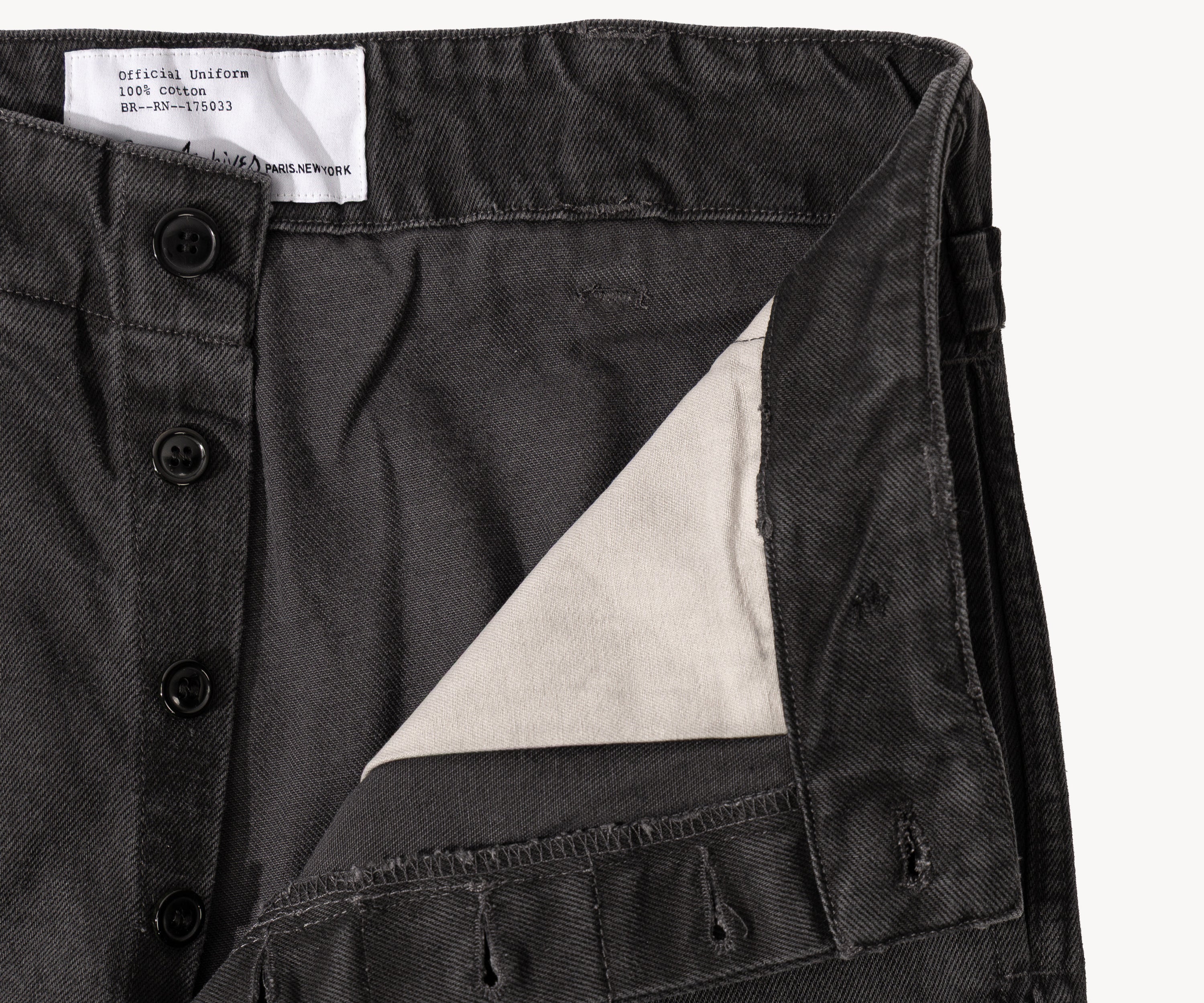 THE BUCKLE BACK PANTS Pants US26 / BLACK - BRUT Clothing US