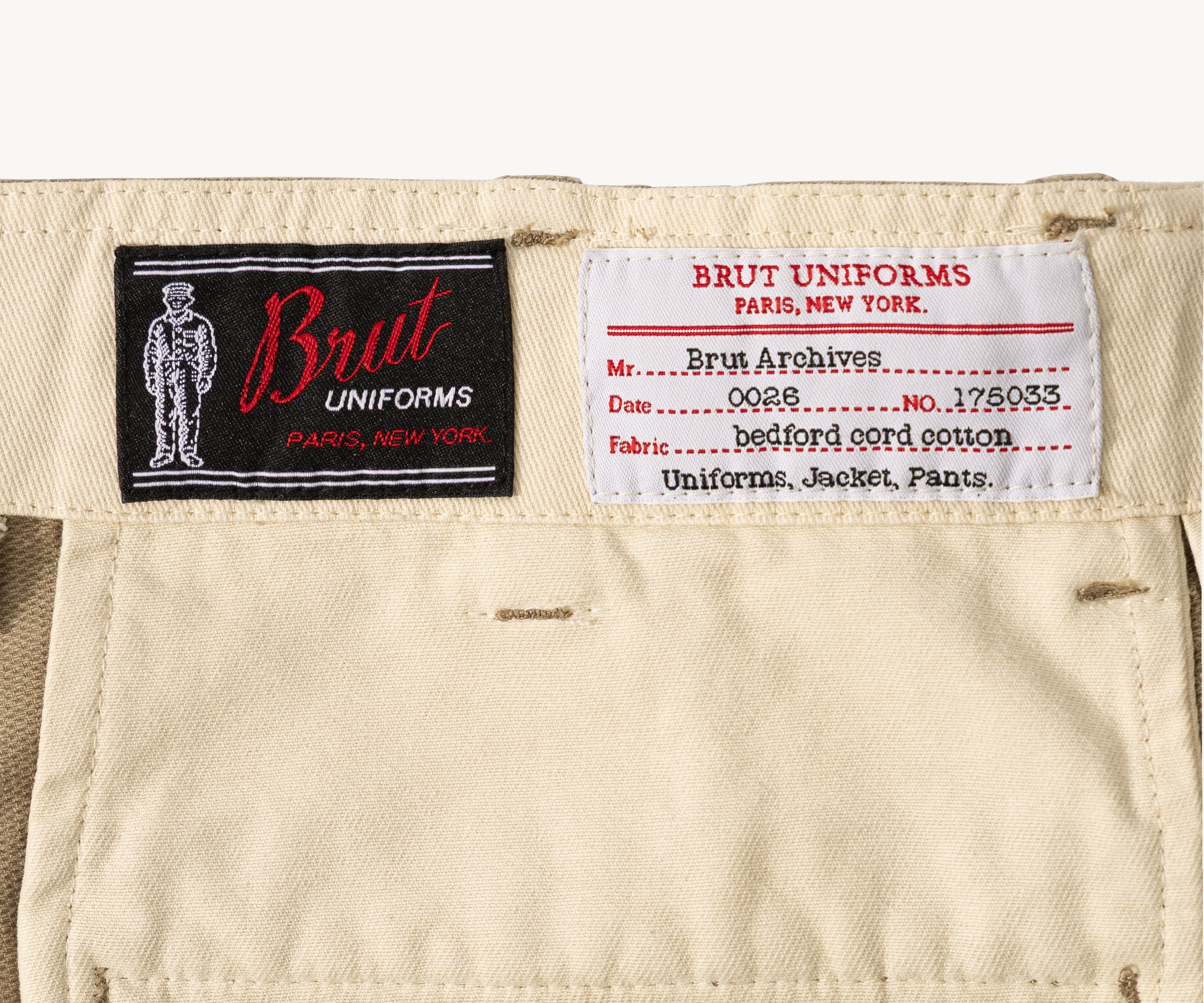 THE UNIFORM CHINO PANTS Pants US26 / BEIGE - BRUT Clothing US