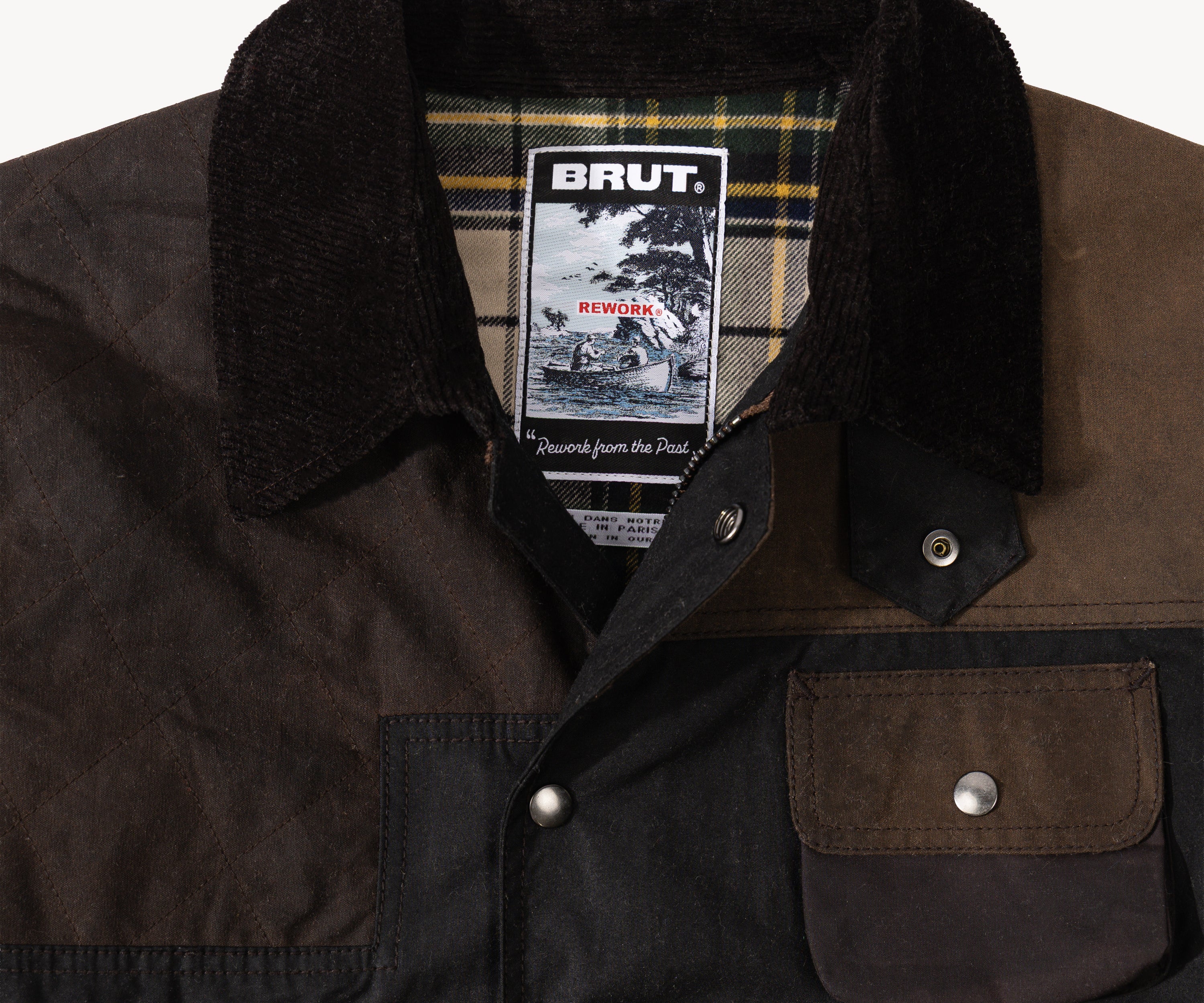 REWORK® STORMFISHER WAX JACKET - N° 003 Coats & Jackets SMALL / BROWN - BRUT Clothing US