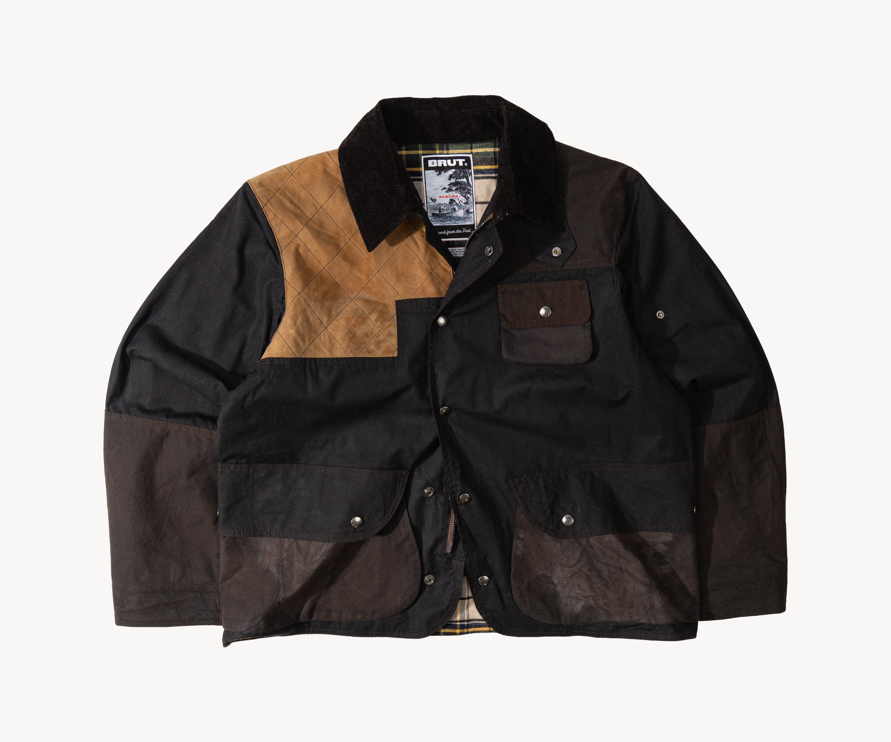 REWORK® STORMFISHER WAX JACKET - N° 004 Coats & Jackets SMALL / BROWN - BRUT Clothing US