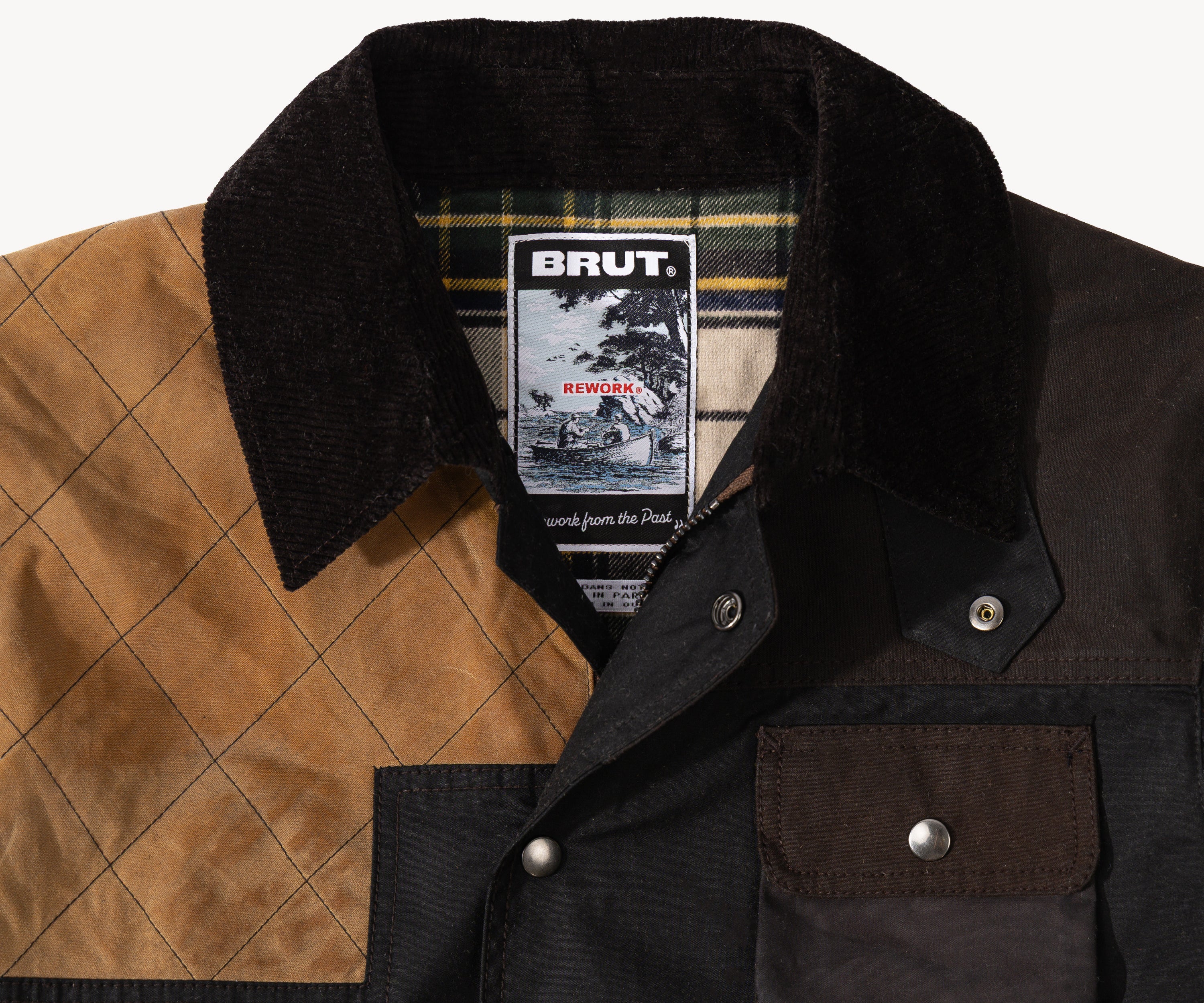 REWORK® STORMFISHER WAX JACKET - N° 004 Coats & Jackets SMALL / BROWN - BRUT Clothing US