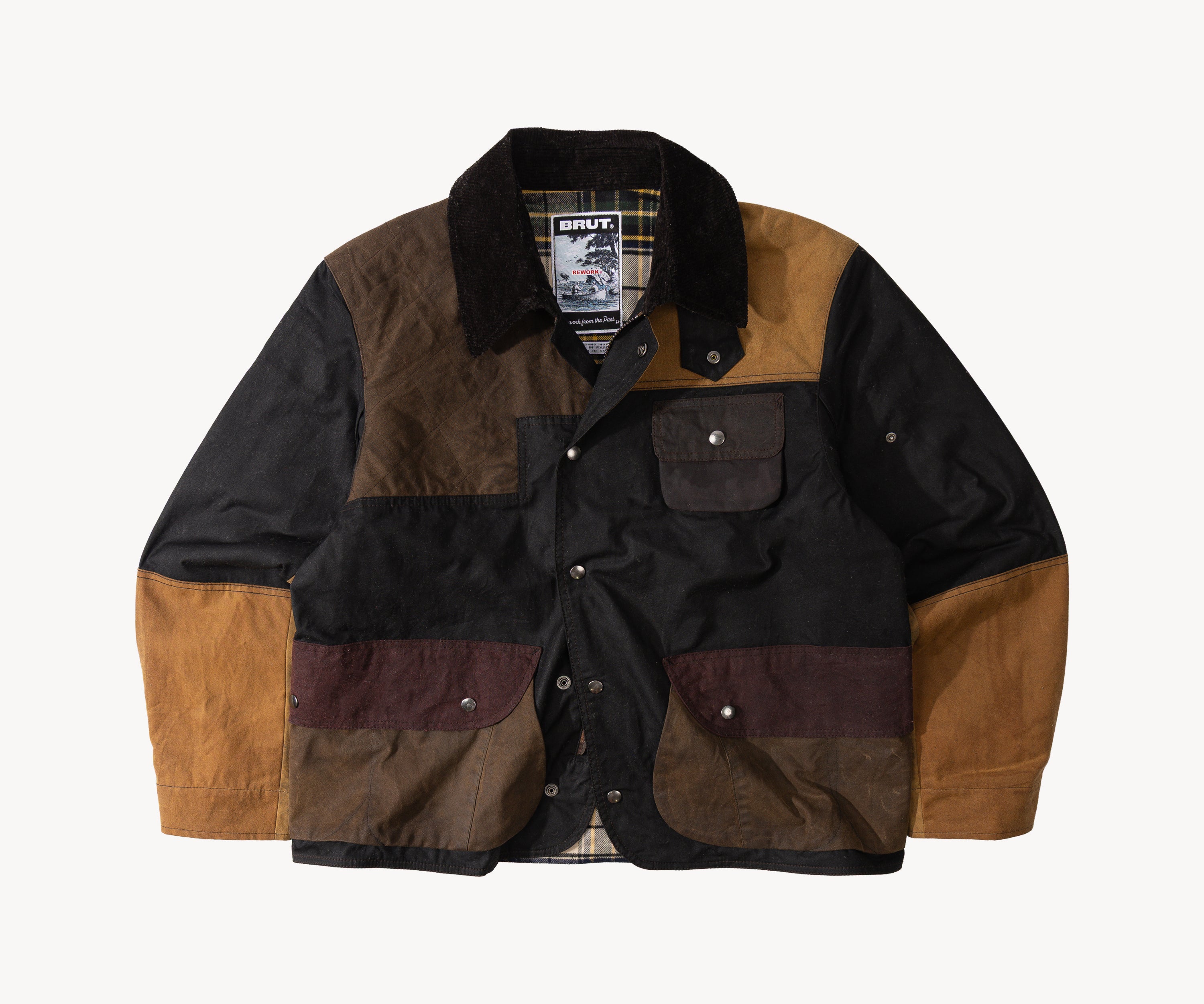 REWORK® STORMFISHER WAX JACKET - N° 005 Coats & Jackets SMALL / BROWN - BRUT Clothing US