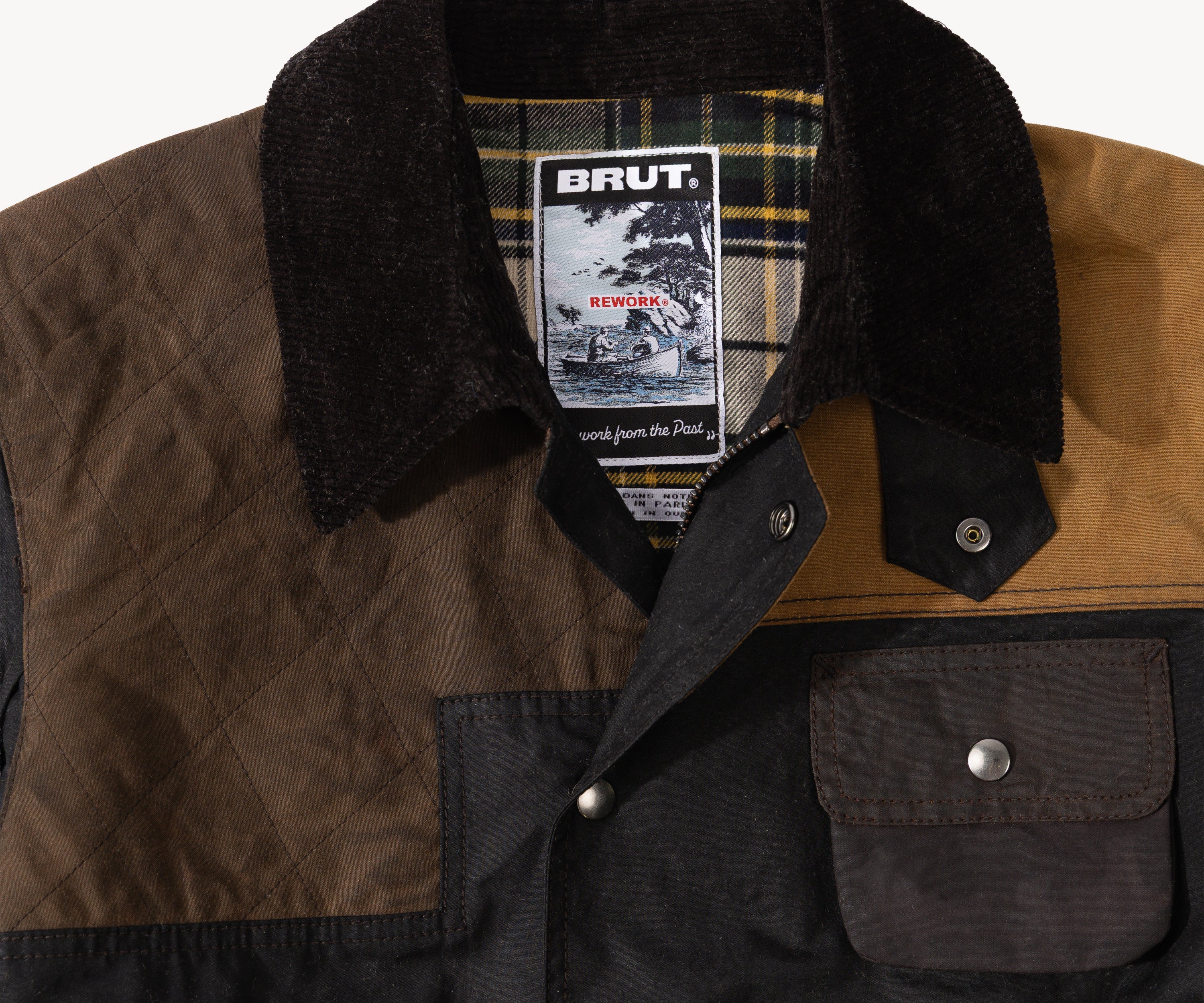 REWORK® STORMFISHER WAX JACKET - N° 005 Coats & Jackets SMALL / BROWN - BRUT Clothing US