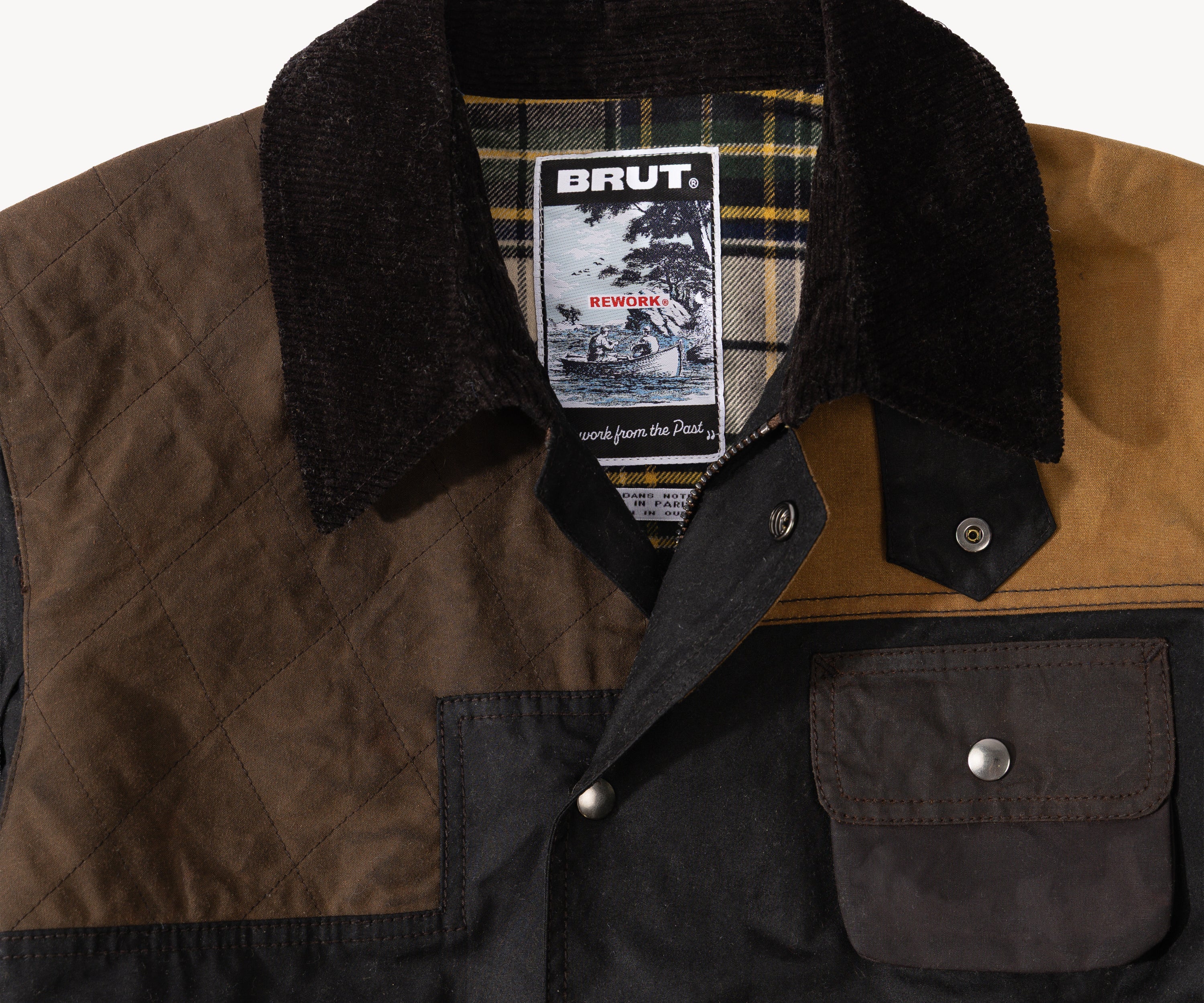 REWORK® STORMFISHER WAX JACKET - N° 005 Coats & Jackets SMALL / BROWN - BRUT Clothing US