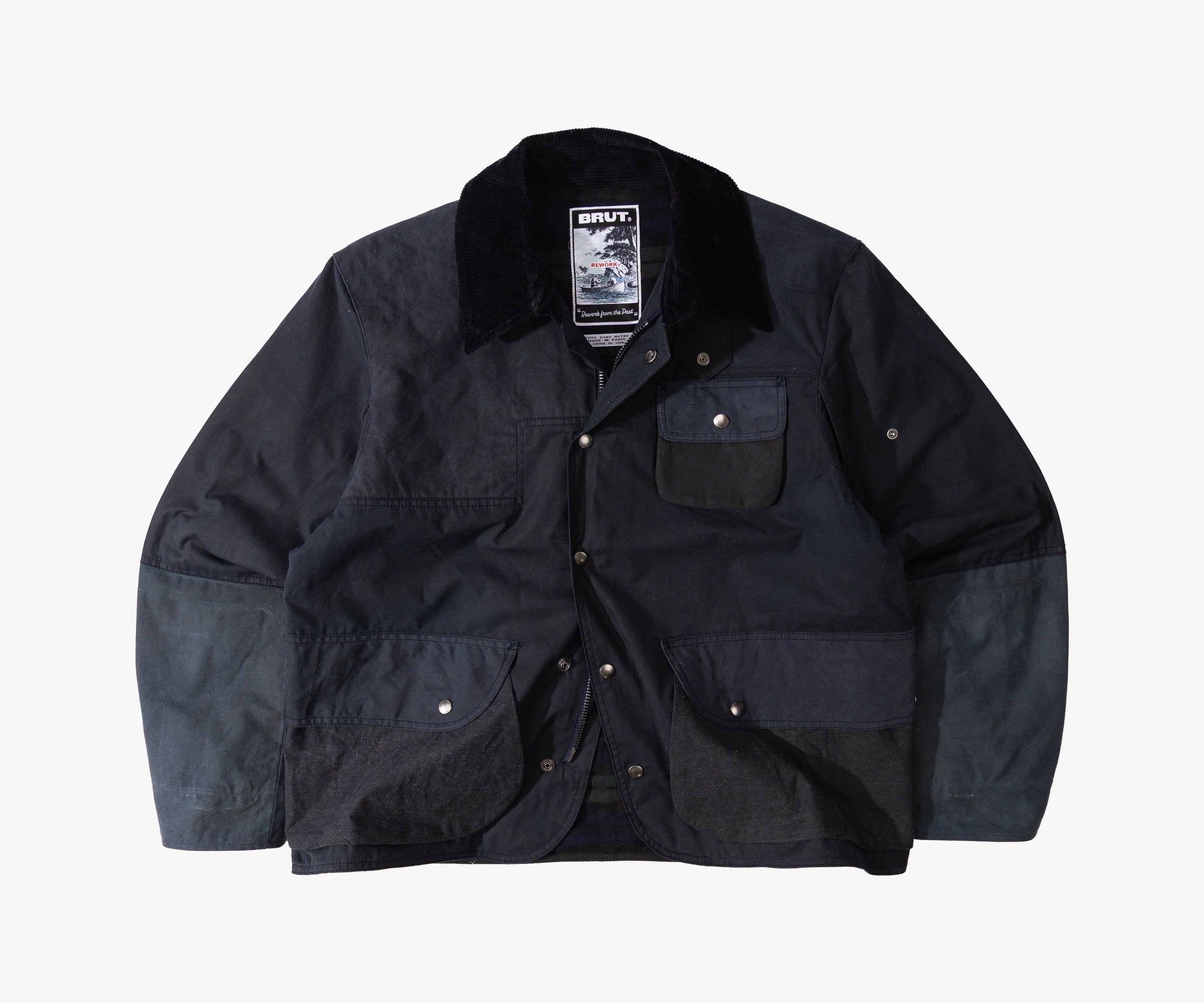 REWORK® STORMFISHER WAX JACKET - N° 039 Coats & Jackets LARGE / BLUE - BRUT Clothing US
