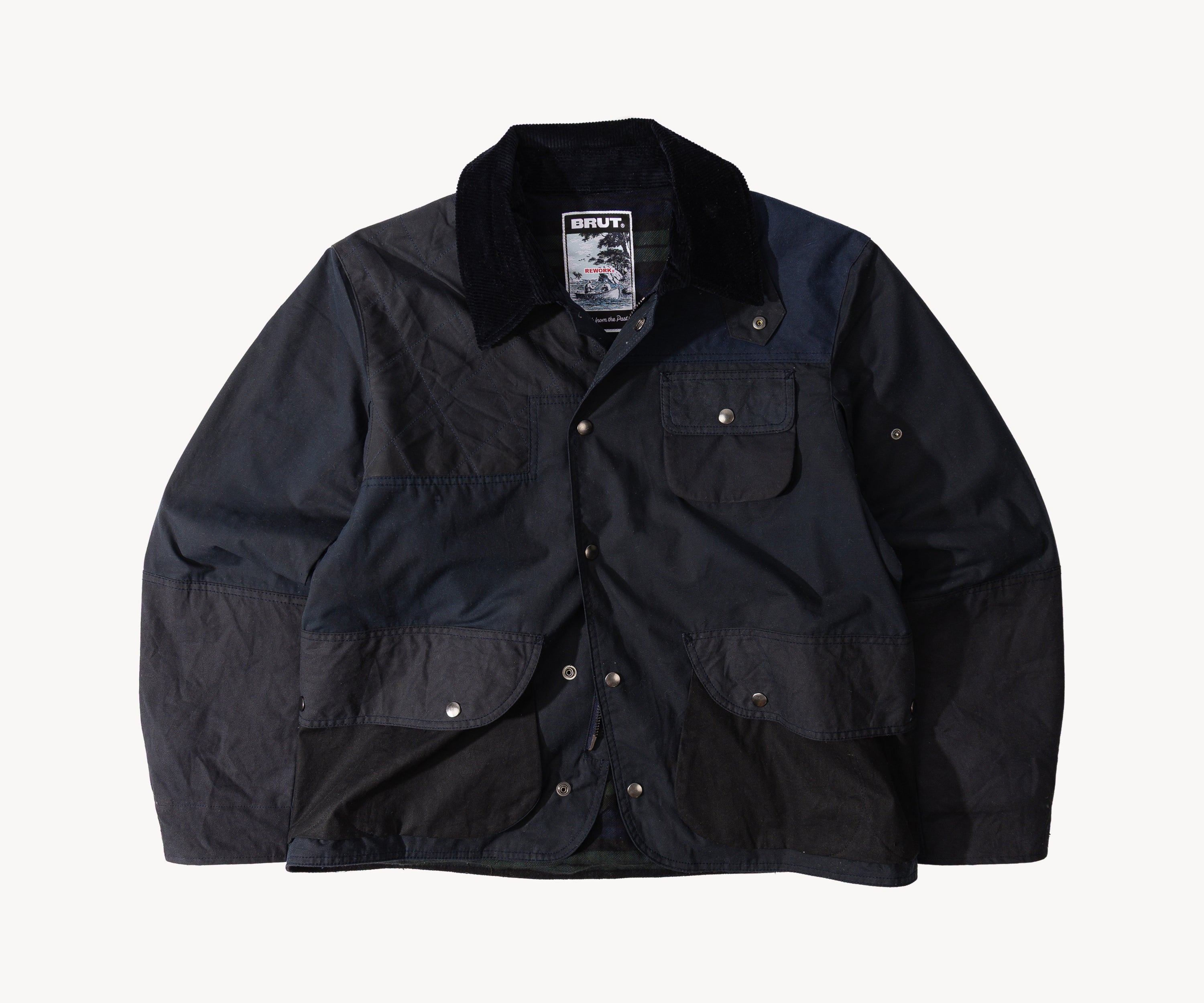 REWORK® STORMFISHER WAX JACKET - N° 007 Coats & Jackets SMALL / BLUE - BRUT Clothing US