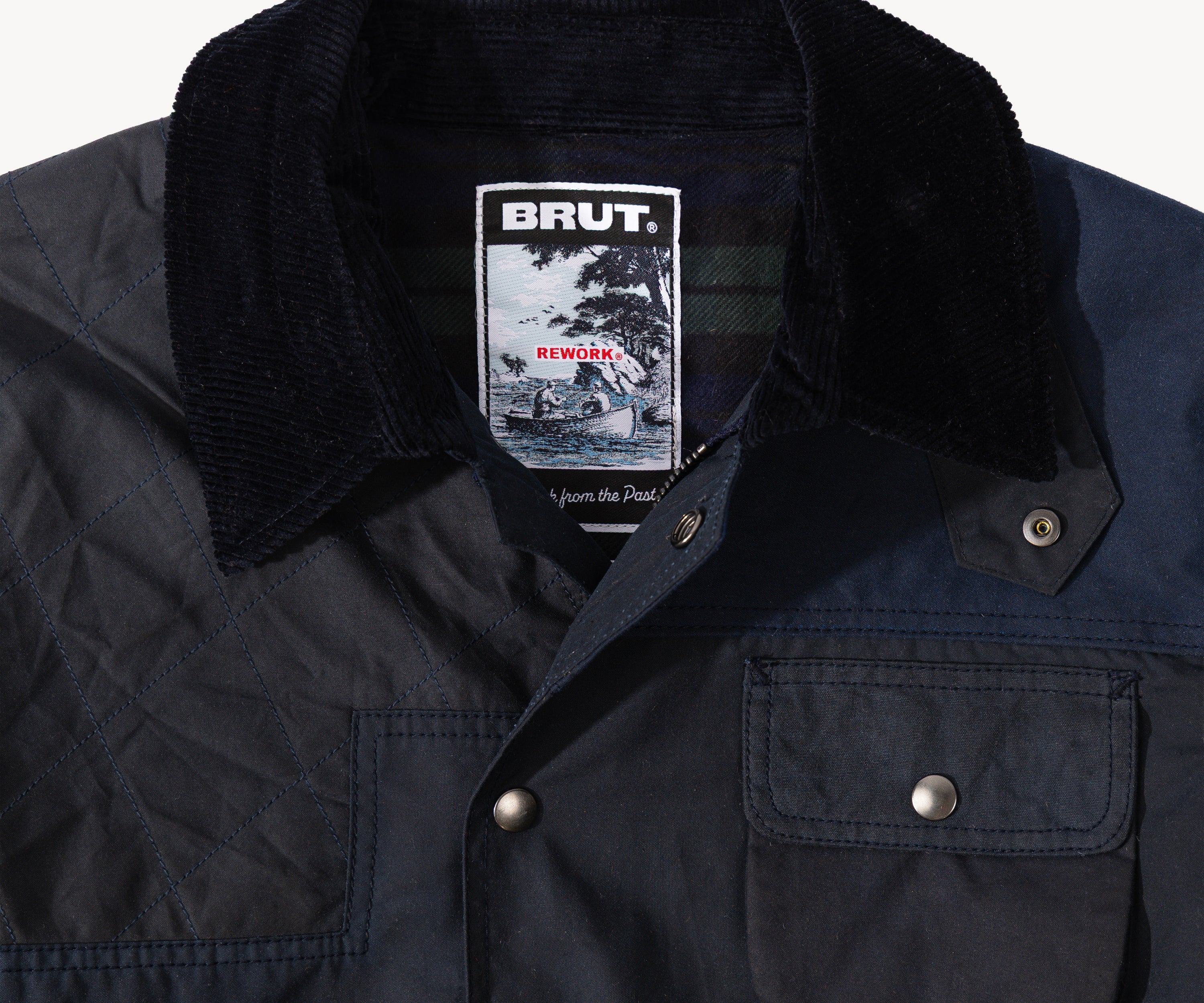 REWORK® STORMFISHER WAX JACKET - N° 007 Coats & Jackets SMALL / BLUE - BRUT Clothing US