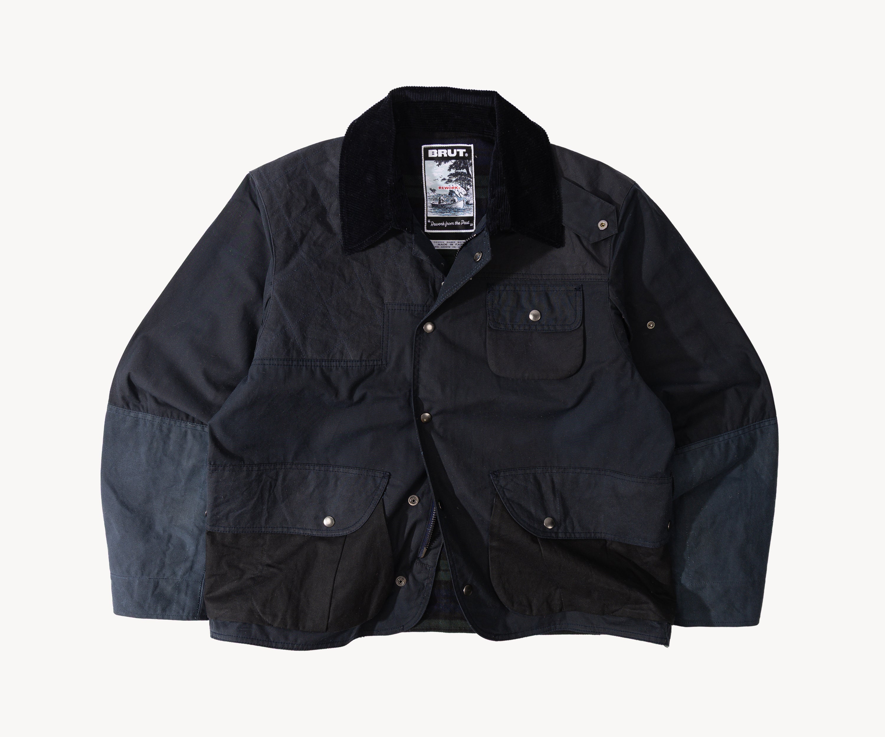 REWORK® STORMFISHER WAX JACKET - N° 009 Coats & Jackets SMALL / BLUE - BRUT Clothing US