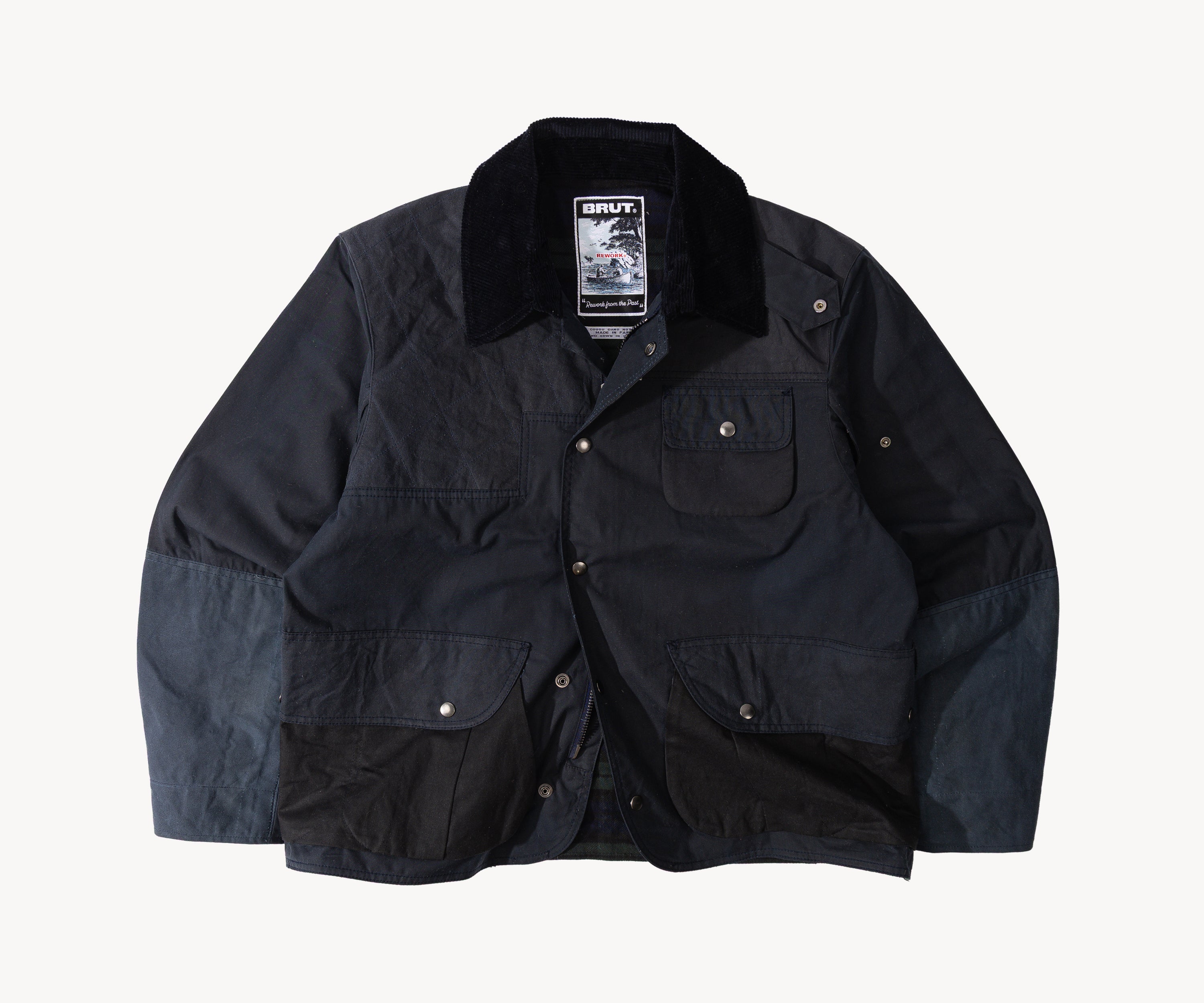 REWORK® STORMFISHER WAX JACKET - N° 009 Coats & Jackets SMALL / BLUE - BRUT Clothing US