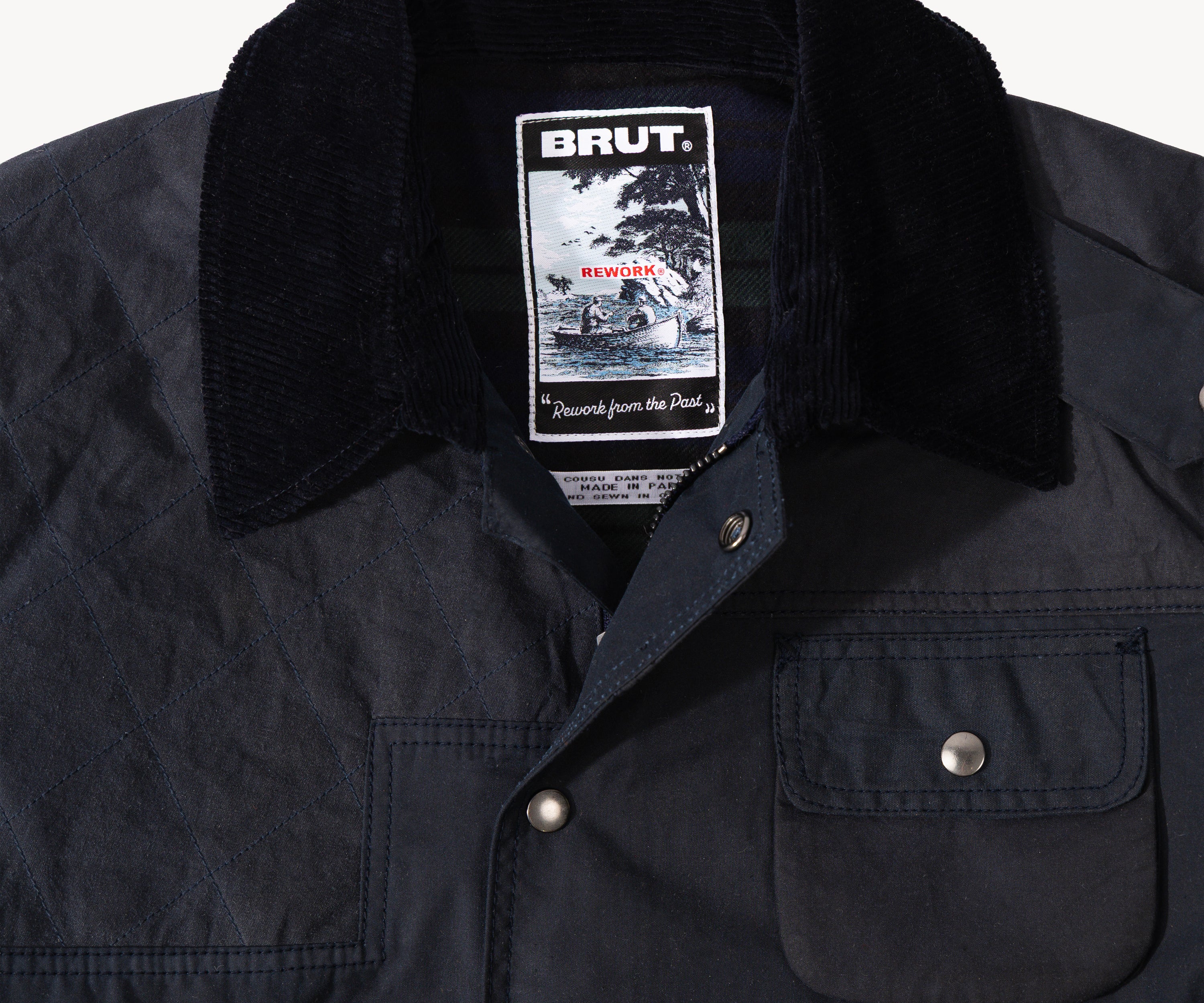 REWORK® STORMFISHER WAX JACKET - N° 009 Coats & Jackets SMALL / BLUE - BRUT Clothing US