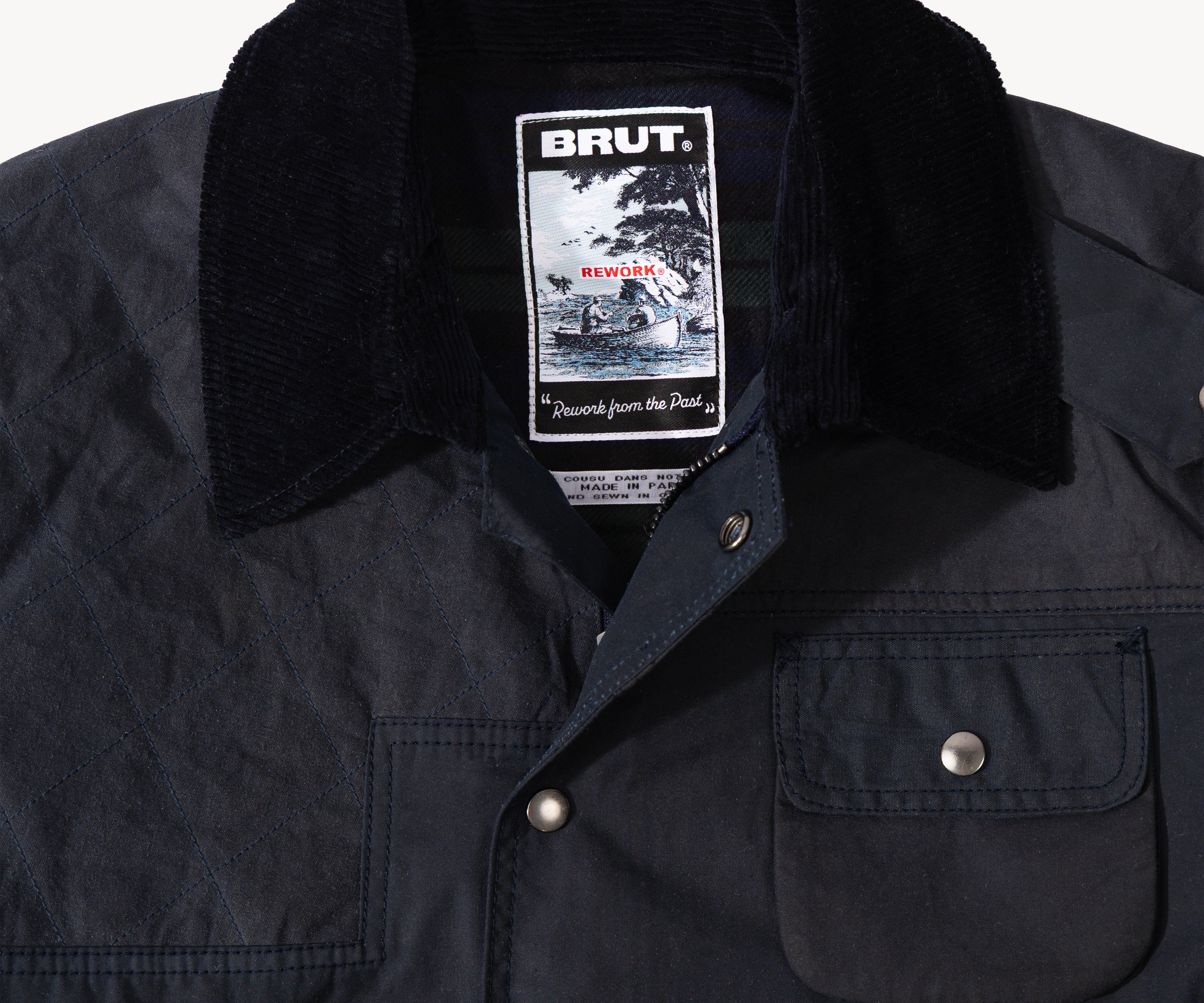 REWORK® STORMFISHER WAX JACKET - N° 009 Coats & Jackets SMALL / BLUE - BRUT Clothing US