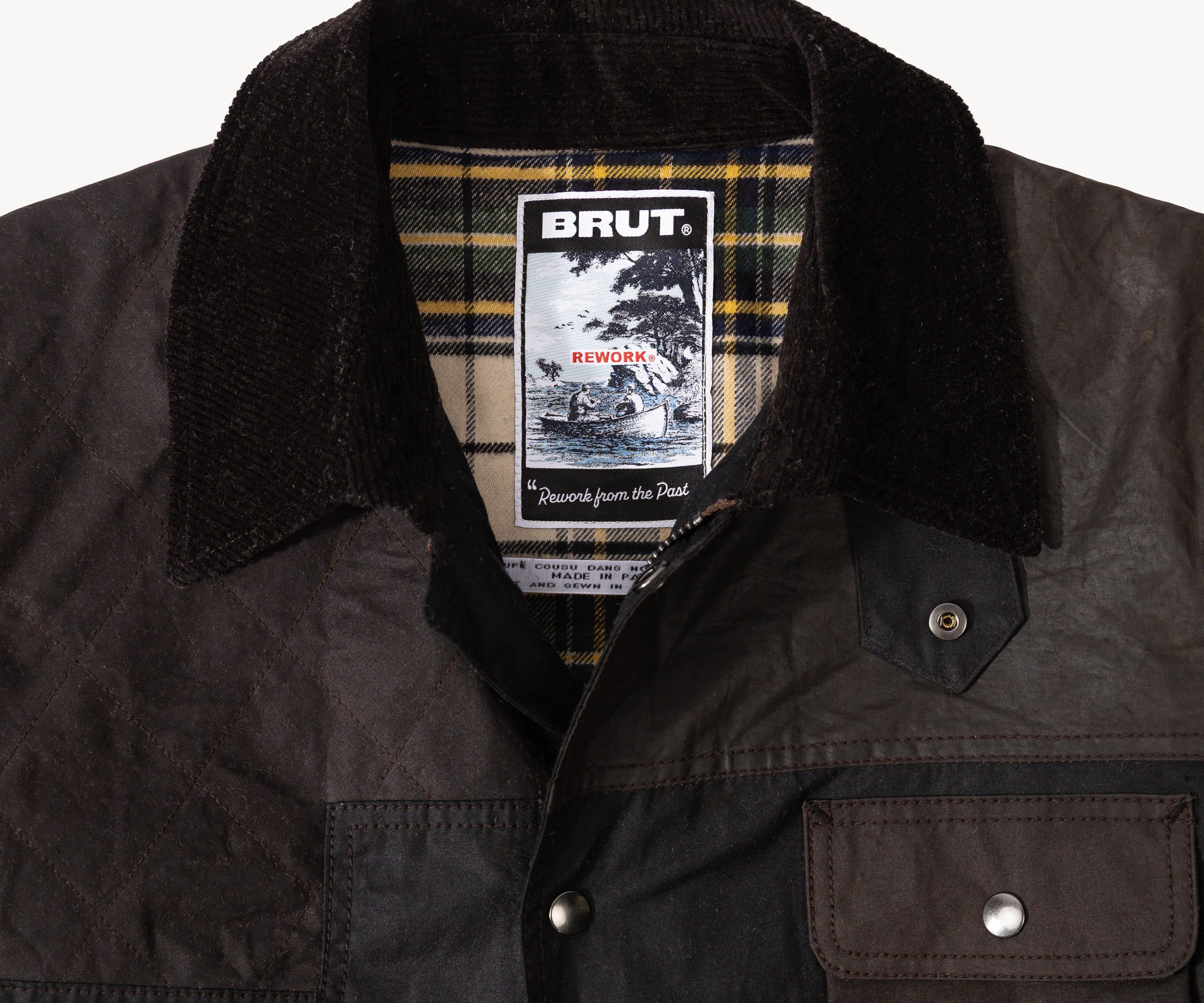 REWORK® STORMFISHER WAX JACKET - N° 015 Coats & Jackets MEDIUM / BROWN - BRUT Clothing US