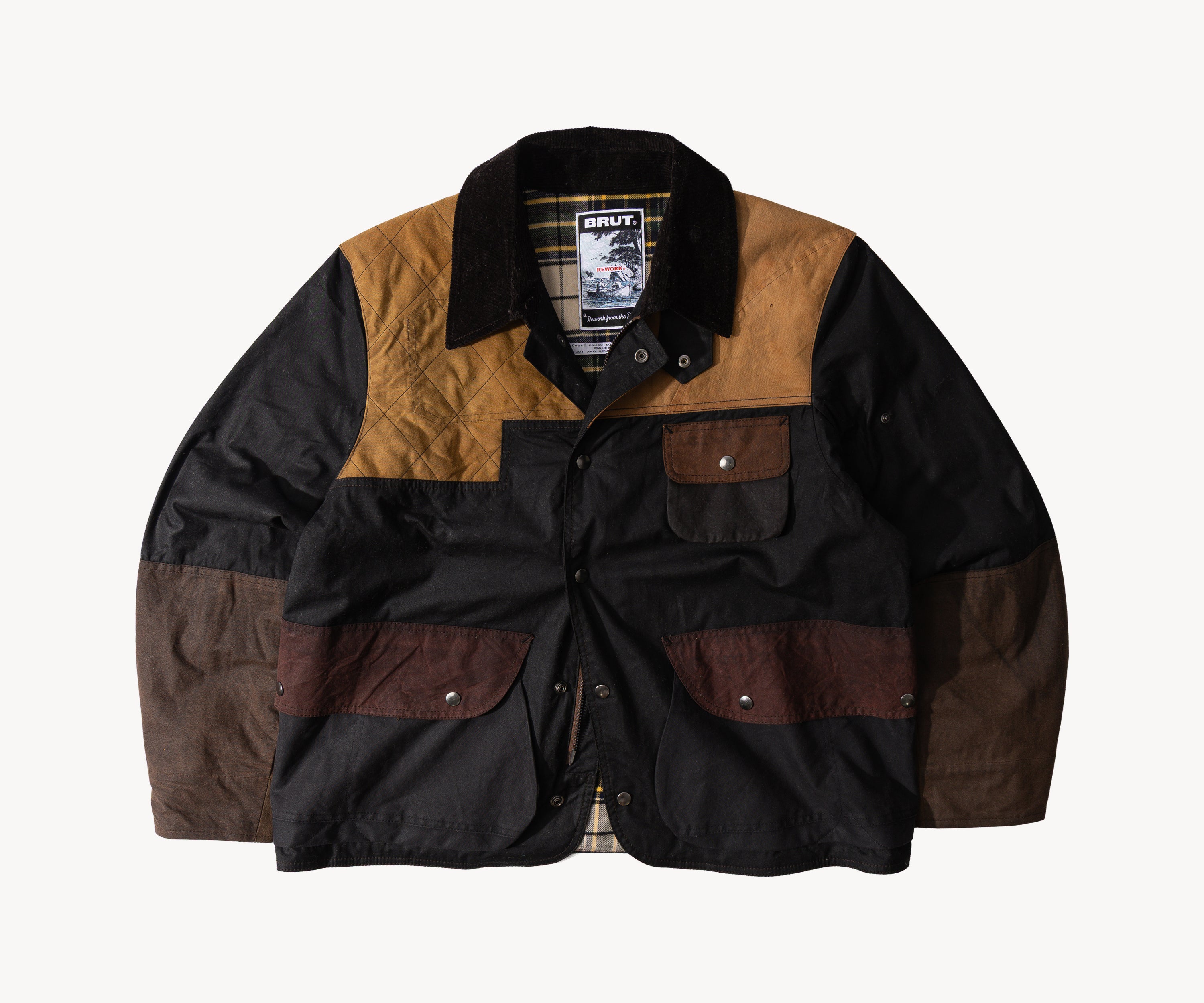 REWORK® STORMFISHER WAX JACKET - N° 016 Coats & Jackets MEDIUM / BROWN - BRUT Clothing US