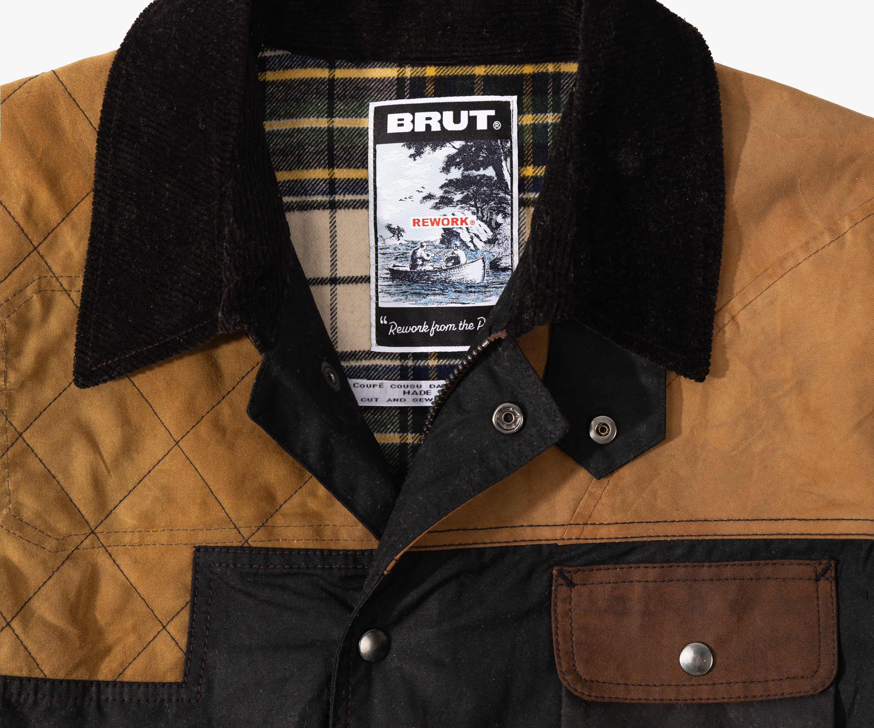 REWORK® STORMFISHER WAX JACKET - N° 016 Coats & Jackets MEDIUM / BROWN - BRUT Clothing US