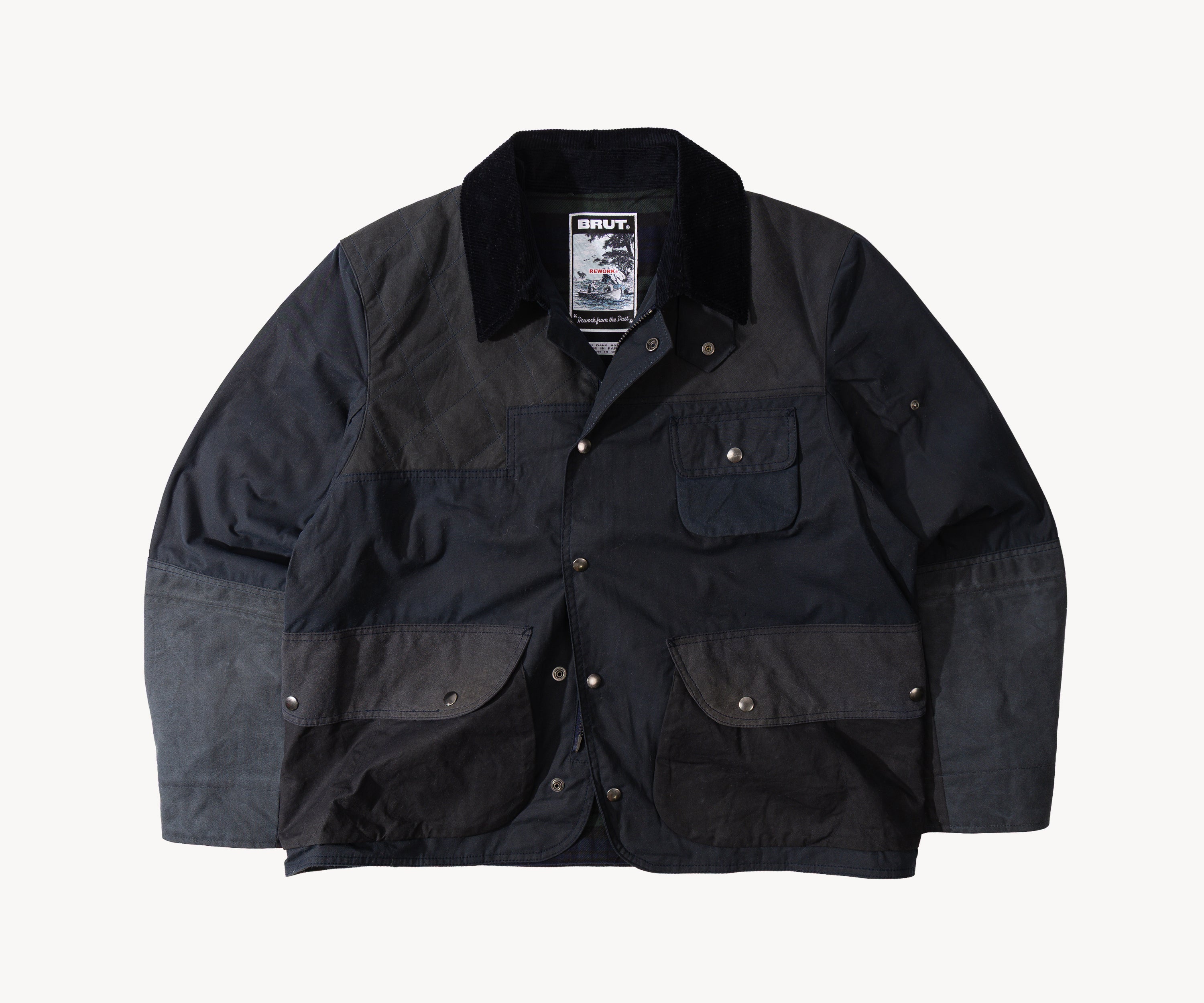 REWORK® STORMFISHER WAX JACKET - N° 019 Coats & Jackets MEDIUM / BLUE - BRUT Clothing US
