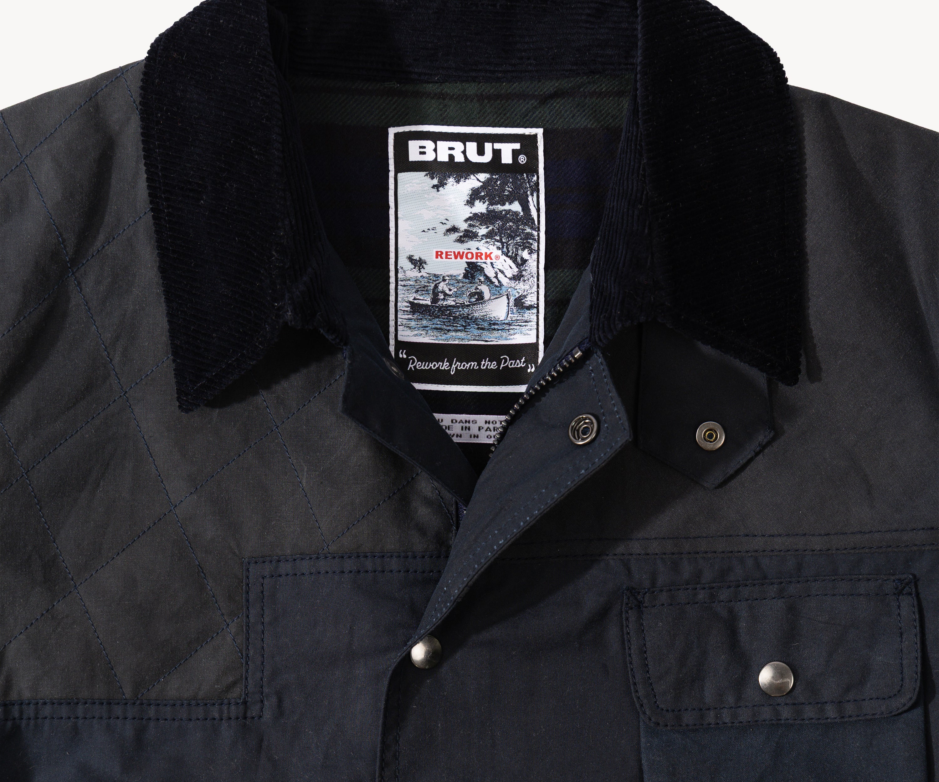REWORK® STORMFISHER WAX JACKET - N° 019 Coats & Jackets MEDIUM / BLUE - BRUT Clothing US