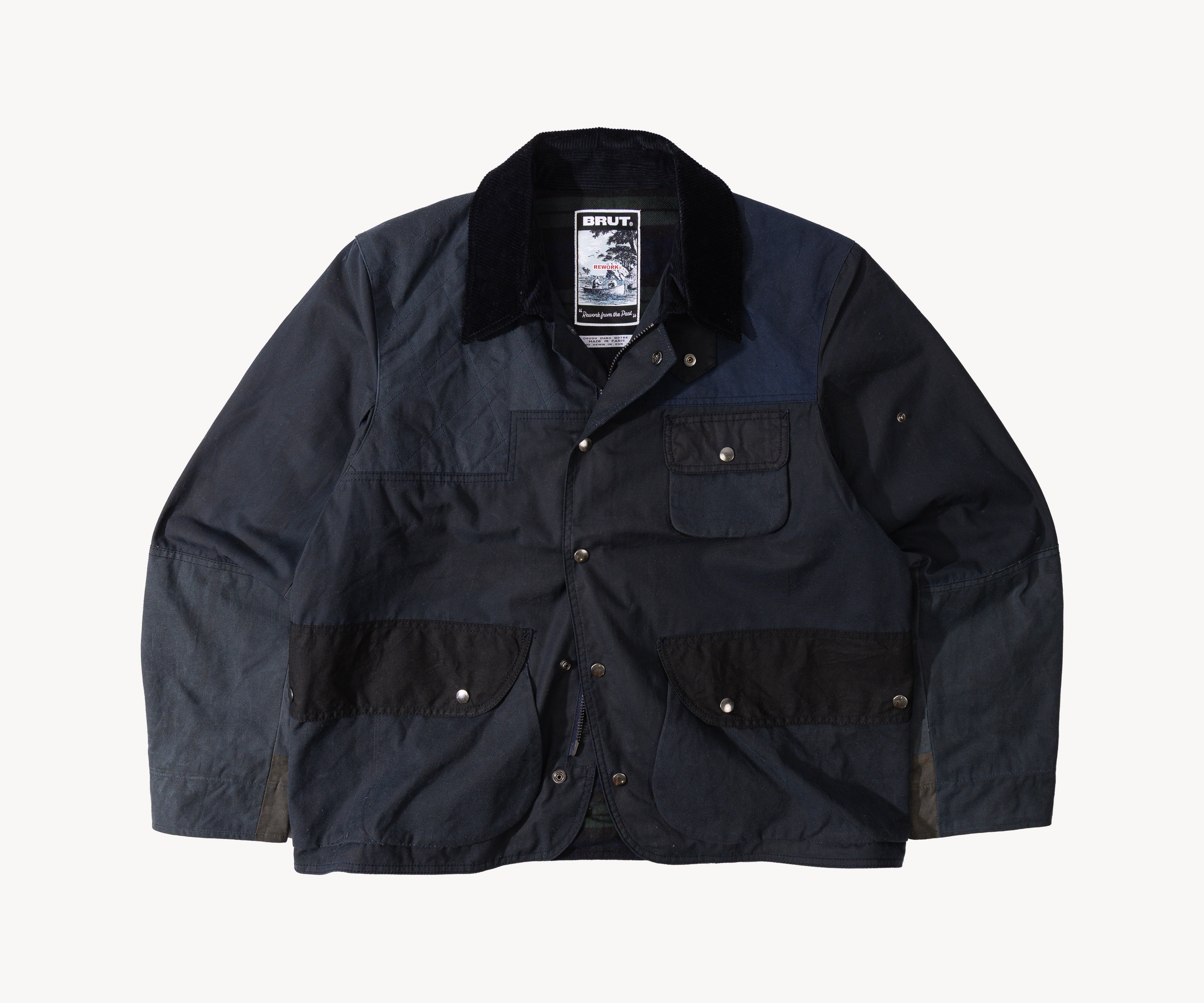 REWORK® STORMFISHER WAX JACKET - N° 020 Coats & Jackets MEDIUM / BLUE - BRUT Clothing US