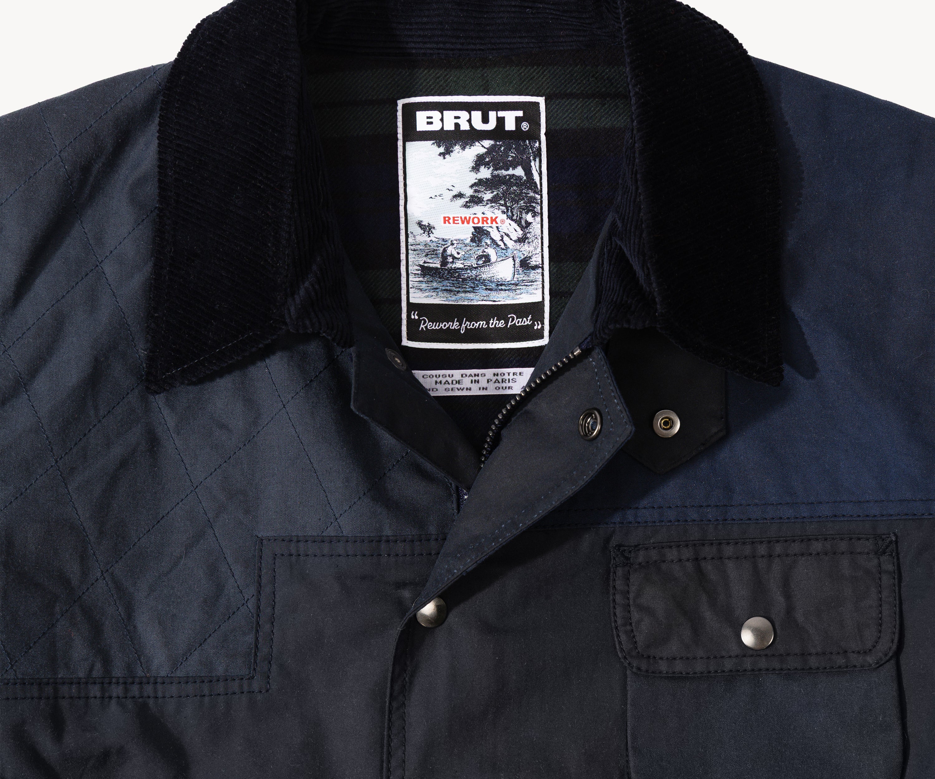 REWORK® STORMFISHER WAX JACKET - N° 020 Coats & Jackets MEDIUM / BLUE - BRUT Clothing US