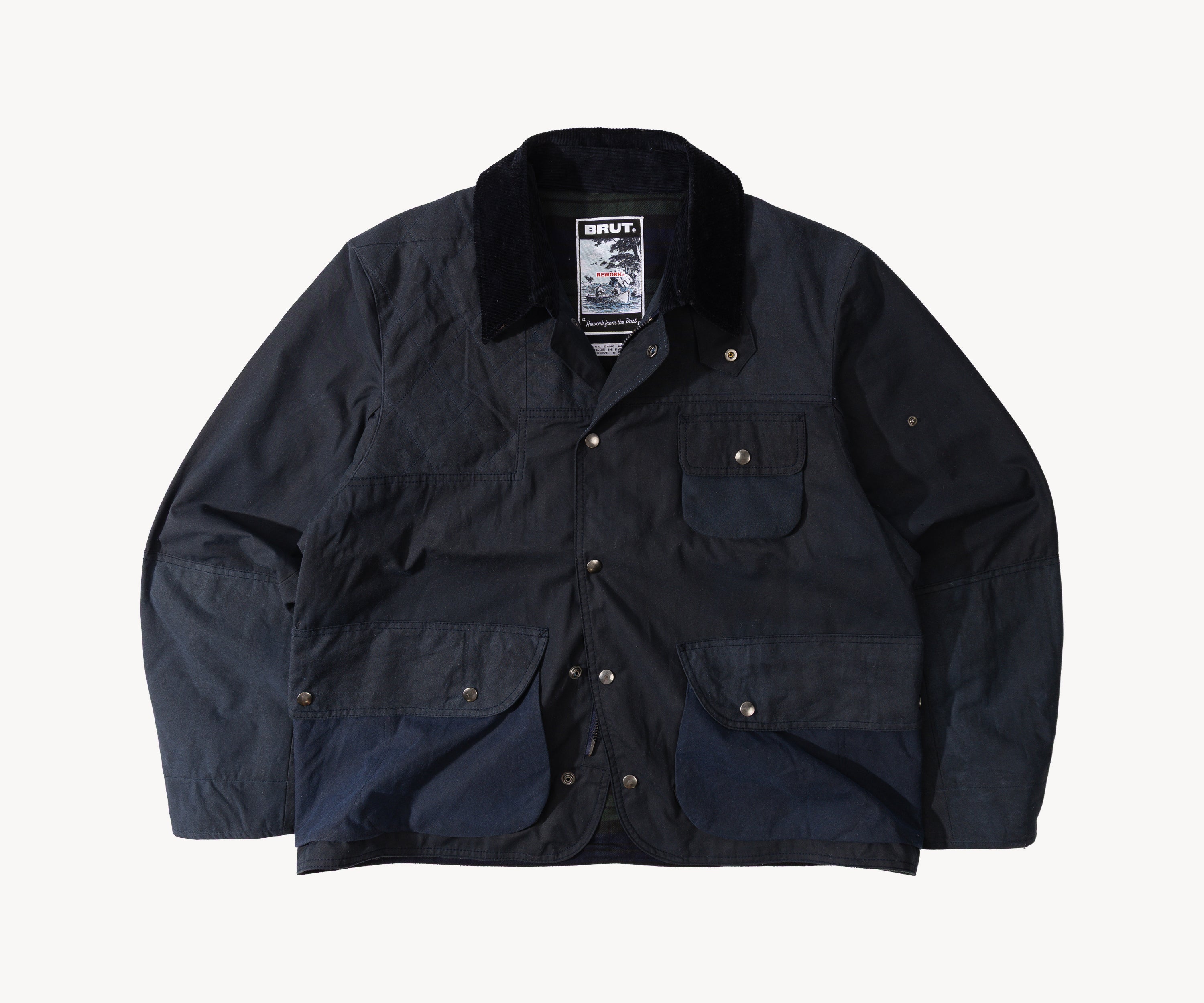 REWORK® STORMFISHER WAX JACKET - N° 021 Coats & Jackets MEDIUM / BLUE - BRUT Clothing US