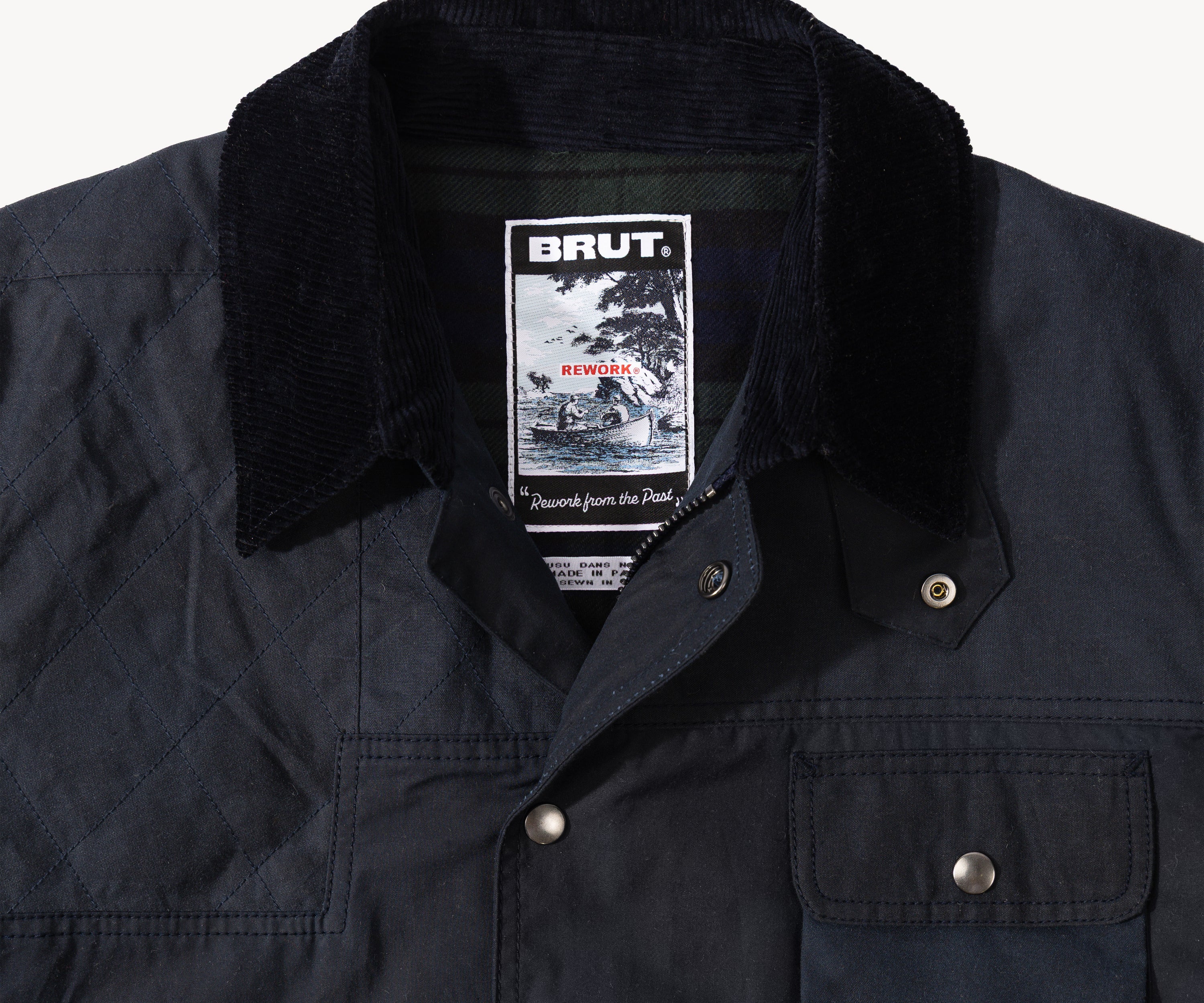 REWORK® STORMFISHER WAX JACKET - N° 021 Coats & Jackets MEDIUM / BLUE - BRUT Clothing US