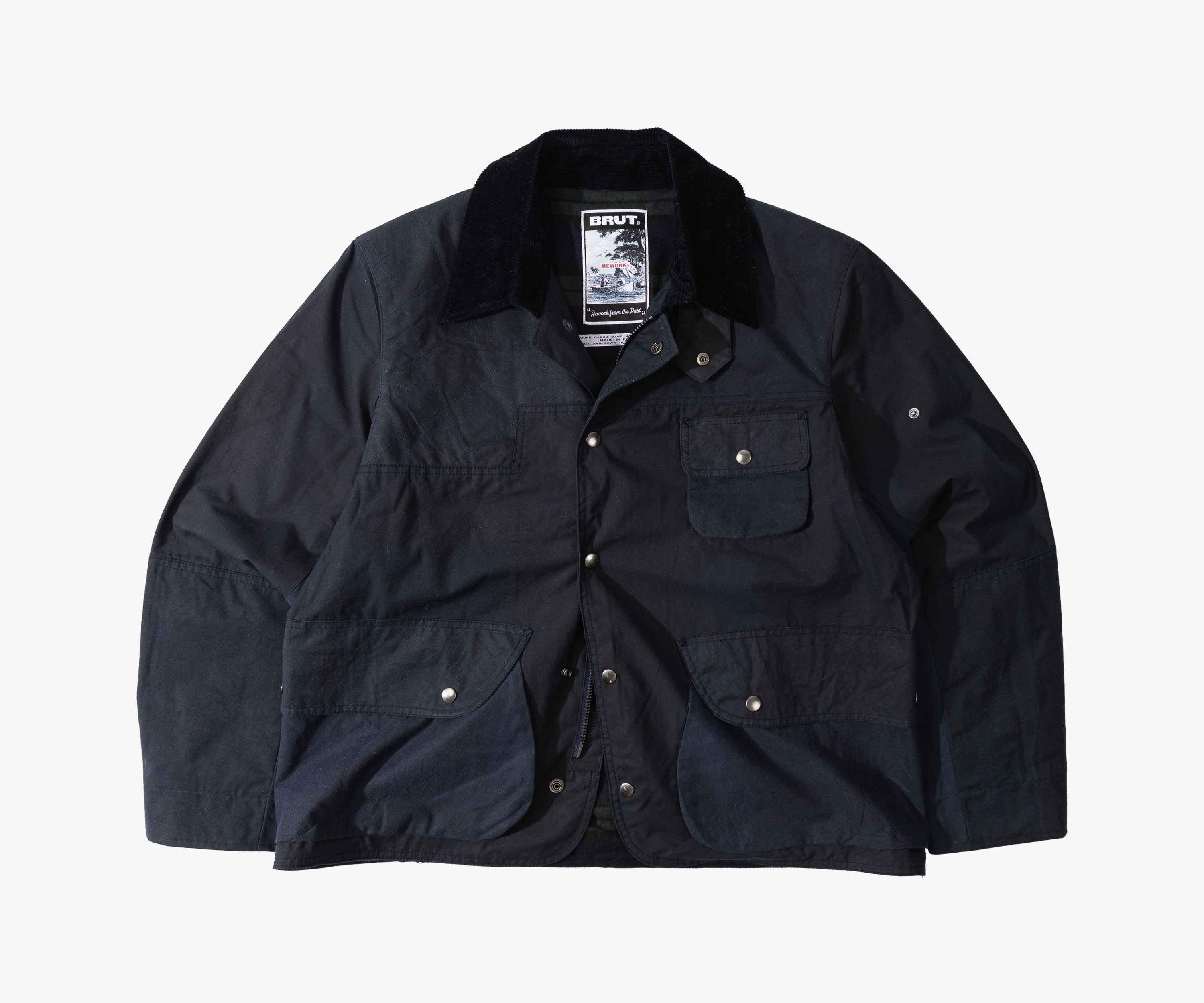 REWORK® STORMFISHER WAX JACKET - N° 022 Coats & Jackets MEDIUM / BLUE - BRUT Clothing US