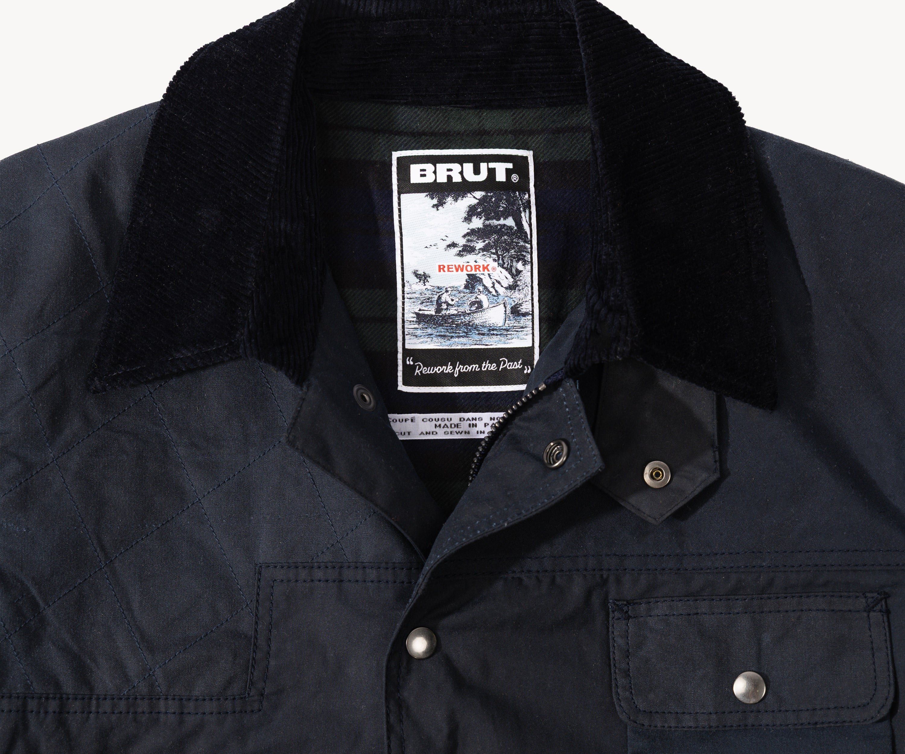 REWORK® STORMFISHER WAX JACKET - N° 022 Coats & Jackets MEDIUM / BLUE - BRUT Clothing US