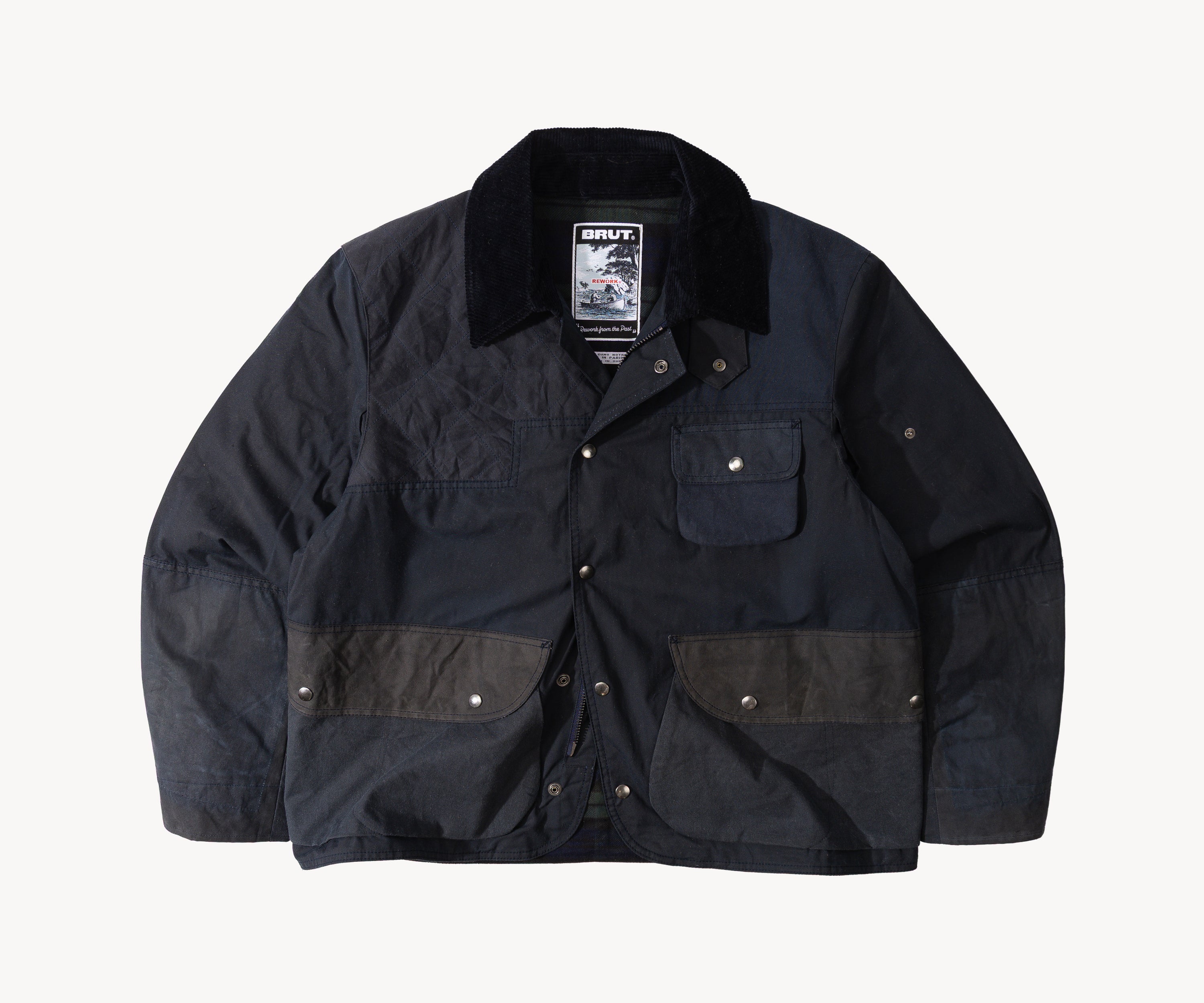 REWORK® STORMFISHER WAX JACKET - N° 023 Coats & Jackets MEDIUM / BLUE - BRUT Clothing US