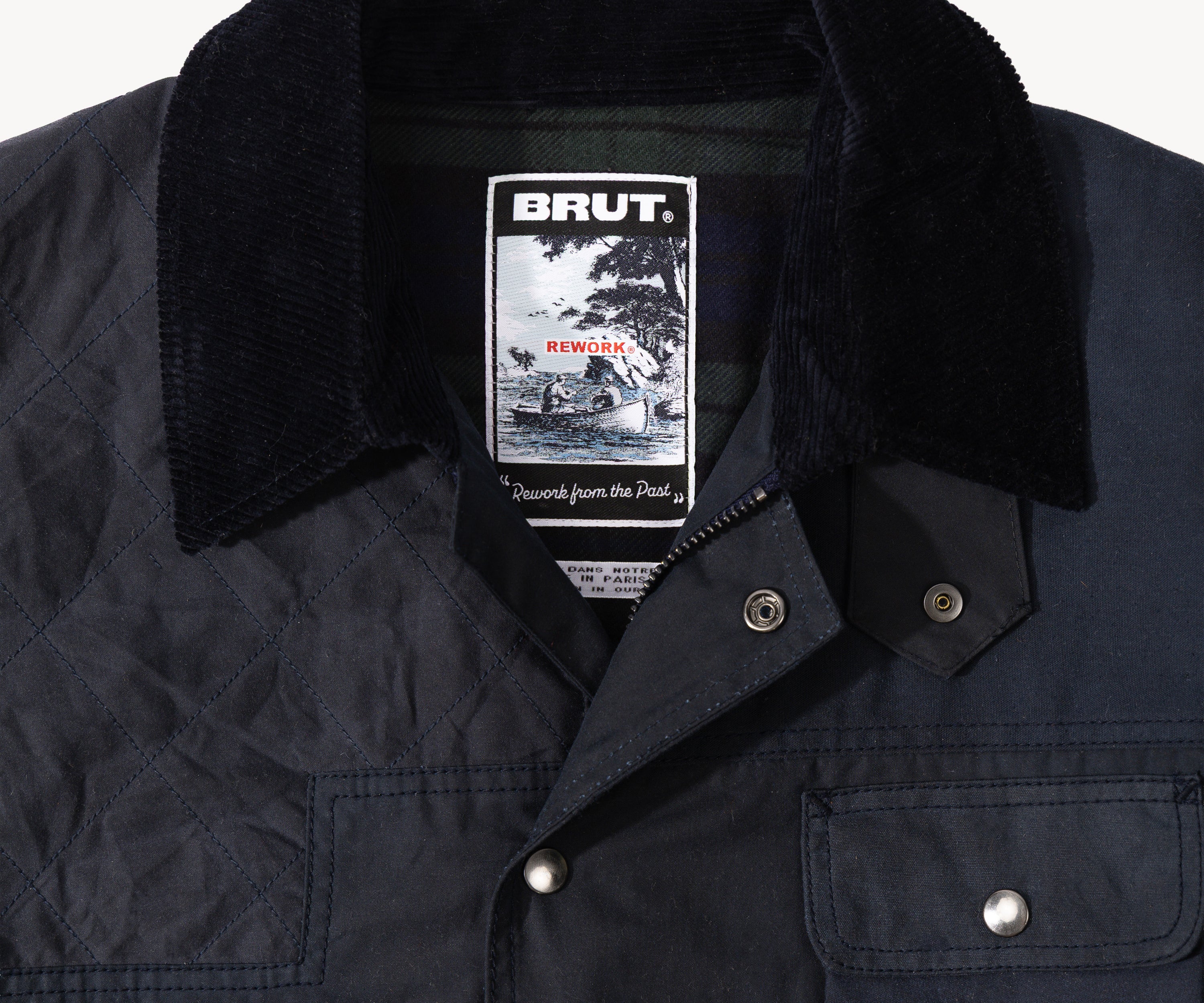 REWORK® STORMFISHER WAX JACKET - N° 023 Coats & Jackets MEDIUM / BLUE - BRUT Clothing US
