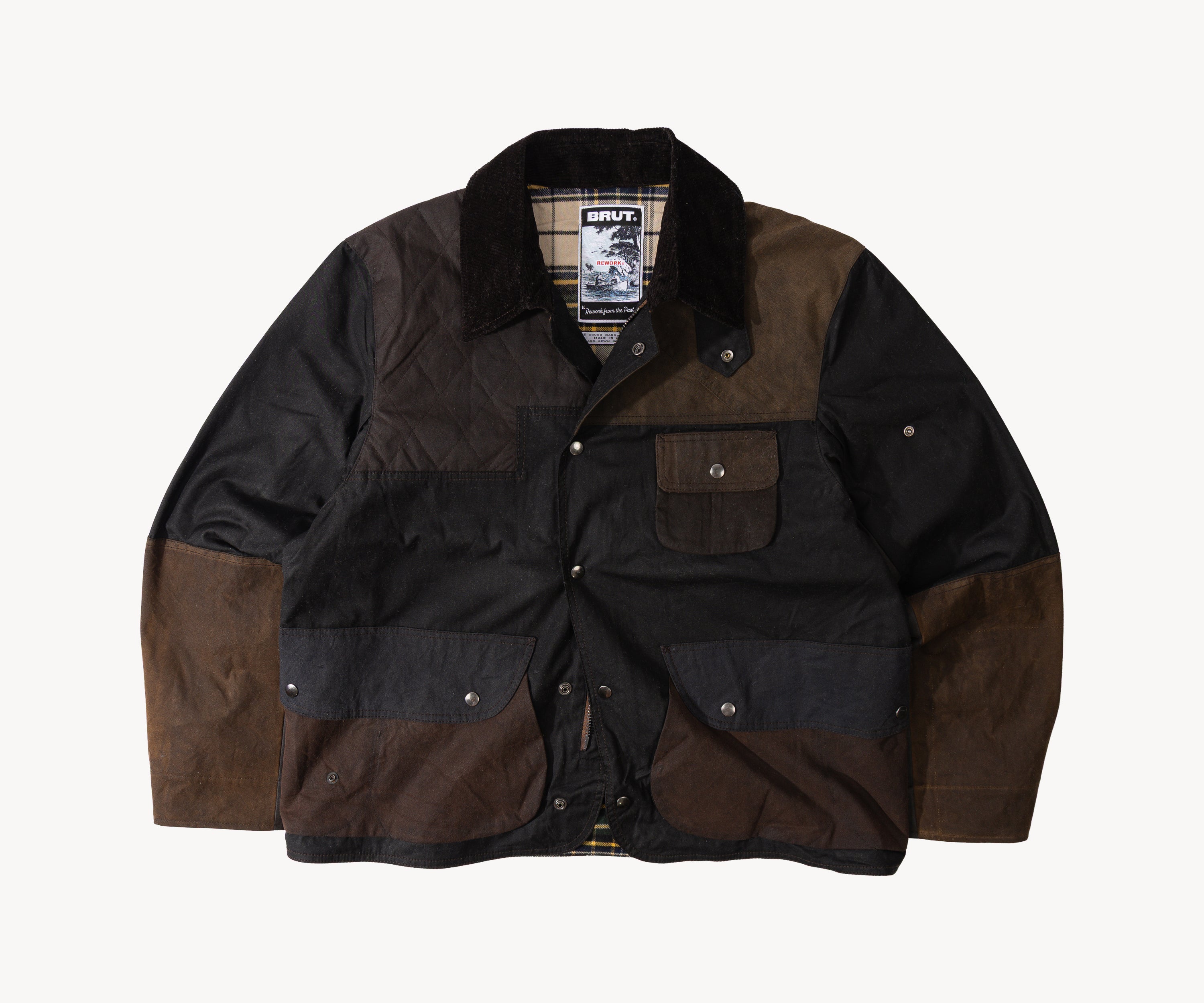 REWORK® STORMFISHER WAX JACKET - N° 026 Coats & Jackets LARGE / BROWN - BRUT Clothing US