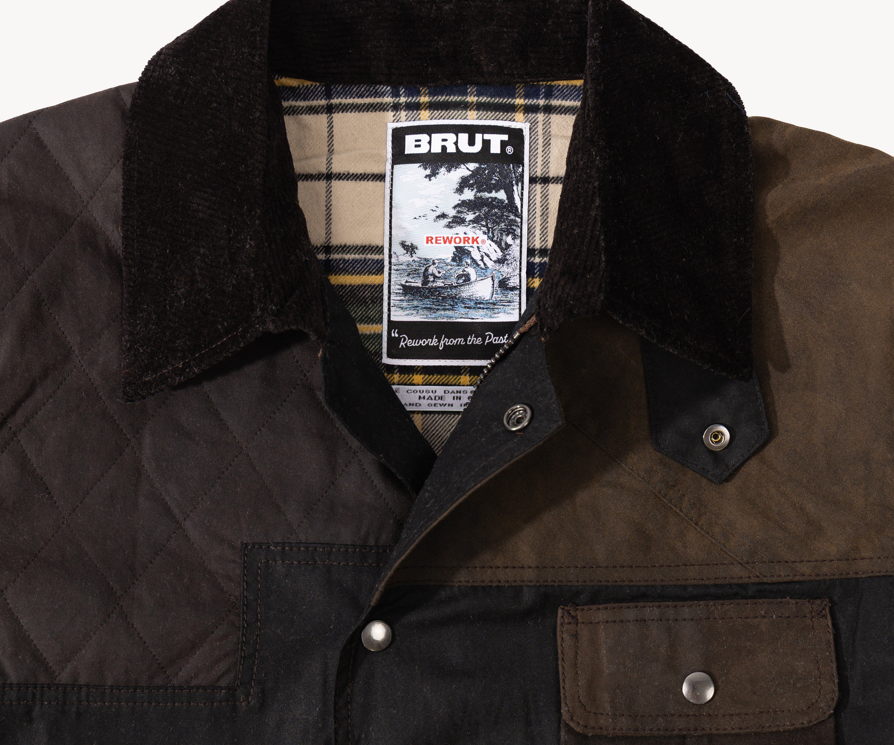 REWORK® STORMFISHER WAX JACKET - N° 026 Coats & Jackets LARGE / BROWN - BRUT Clothing US