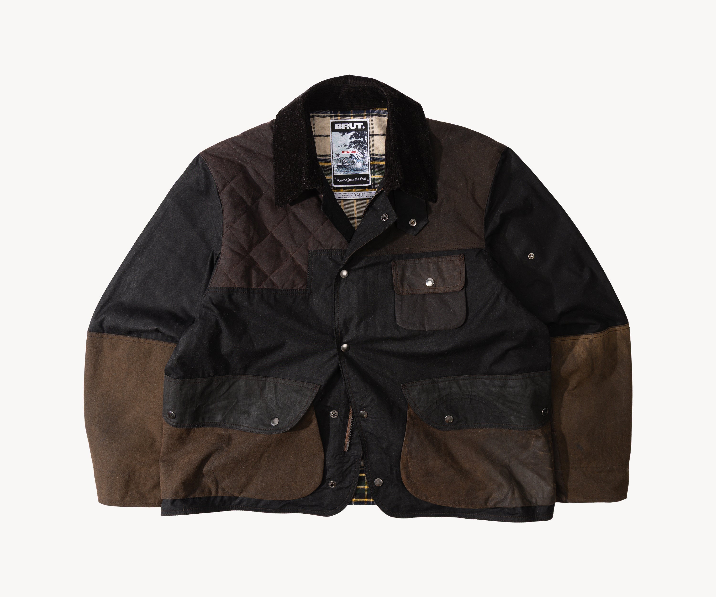 REWORK® STORMFISHER WAX JACKET - N° 027 Coats & Jackets LARGE / BROWN - BRUT Clothing US