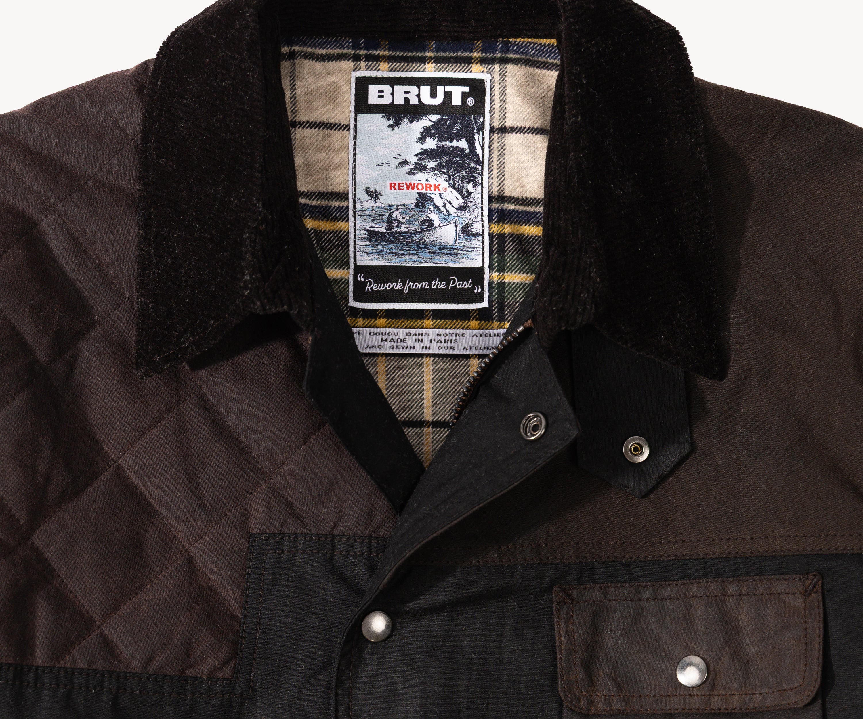 REWORK® STORMFISHER WAX JACKET - N° 027 Coats & Jackets LARGE / BROWN - BRUT Clothing US