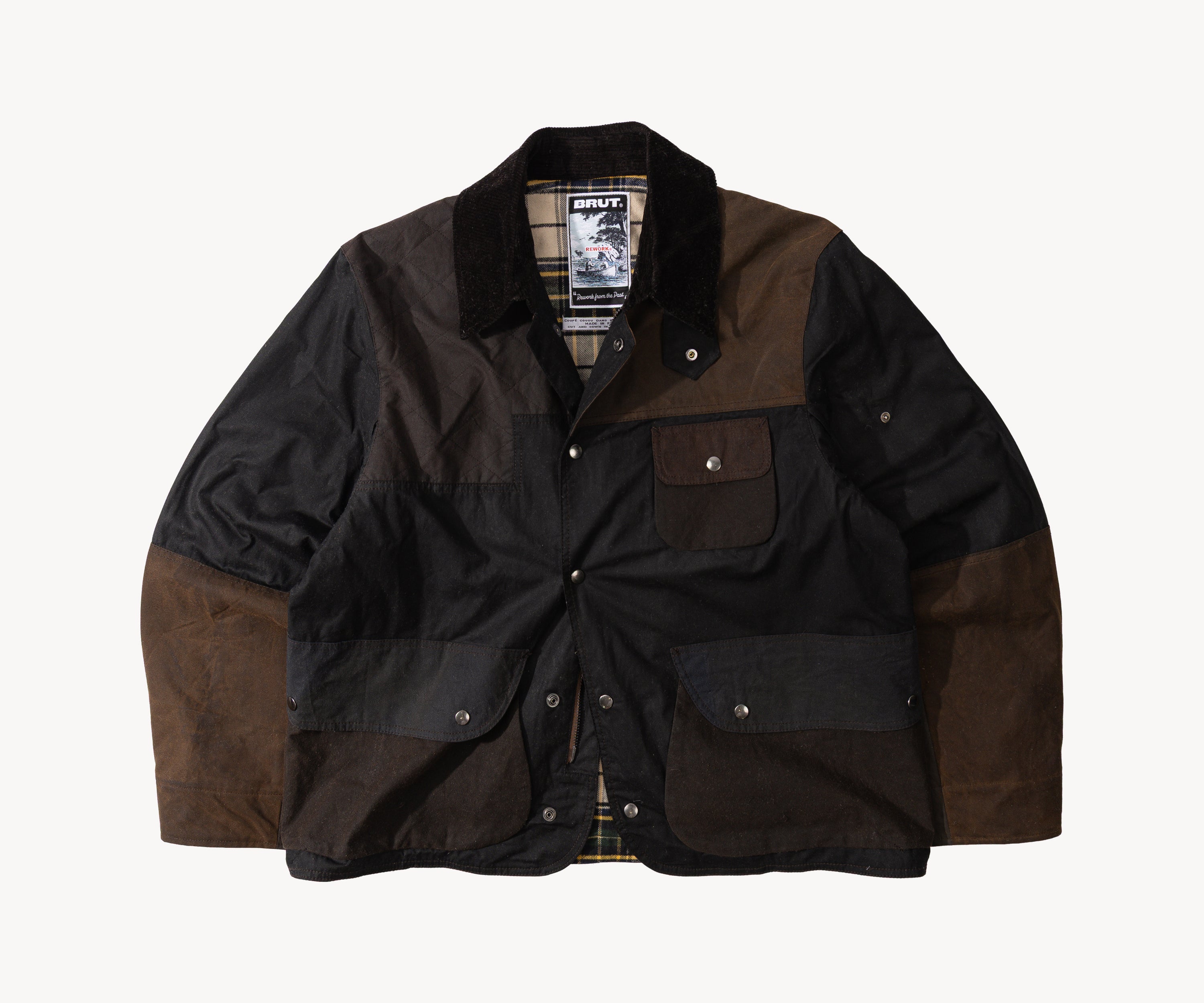 REWORK® STORMFISHER WAX JACKET - N° 028 Coats & Jackets LARGE / BROWN - BRUT Clothing US