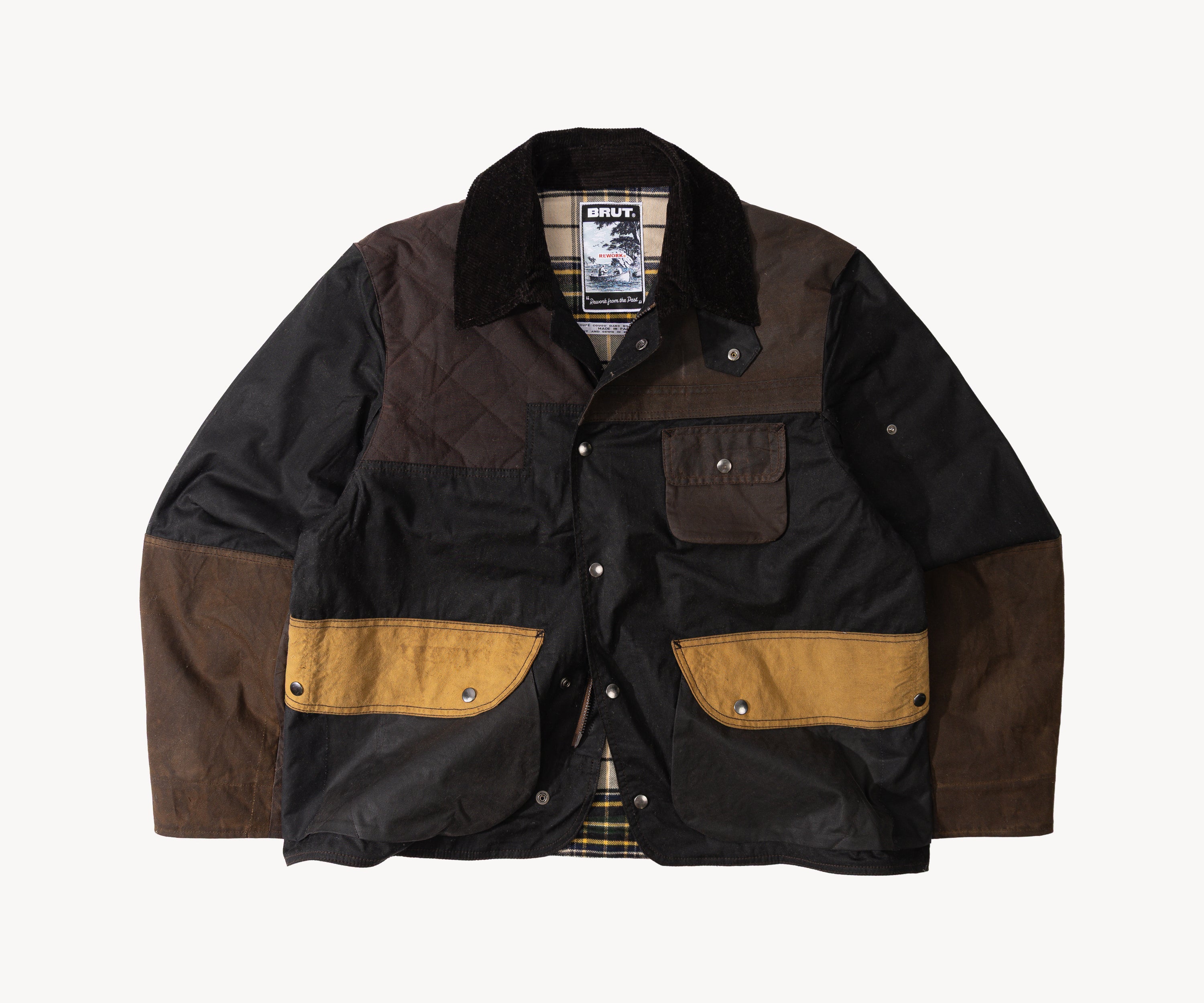 REWORK® STORMFISHER WAX JACKET - N° 029 Coats & Jackets LARGE / BROWN - BRUT Clothing US