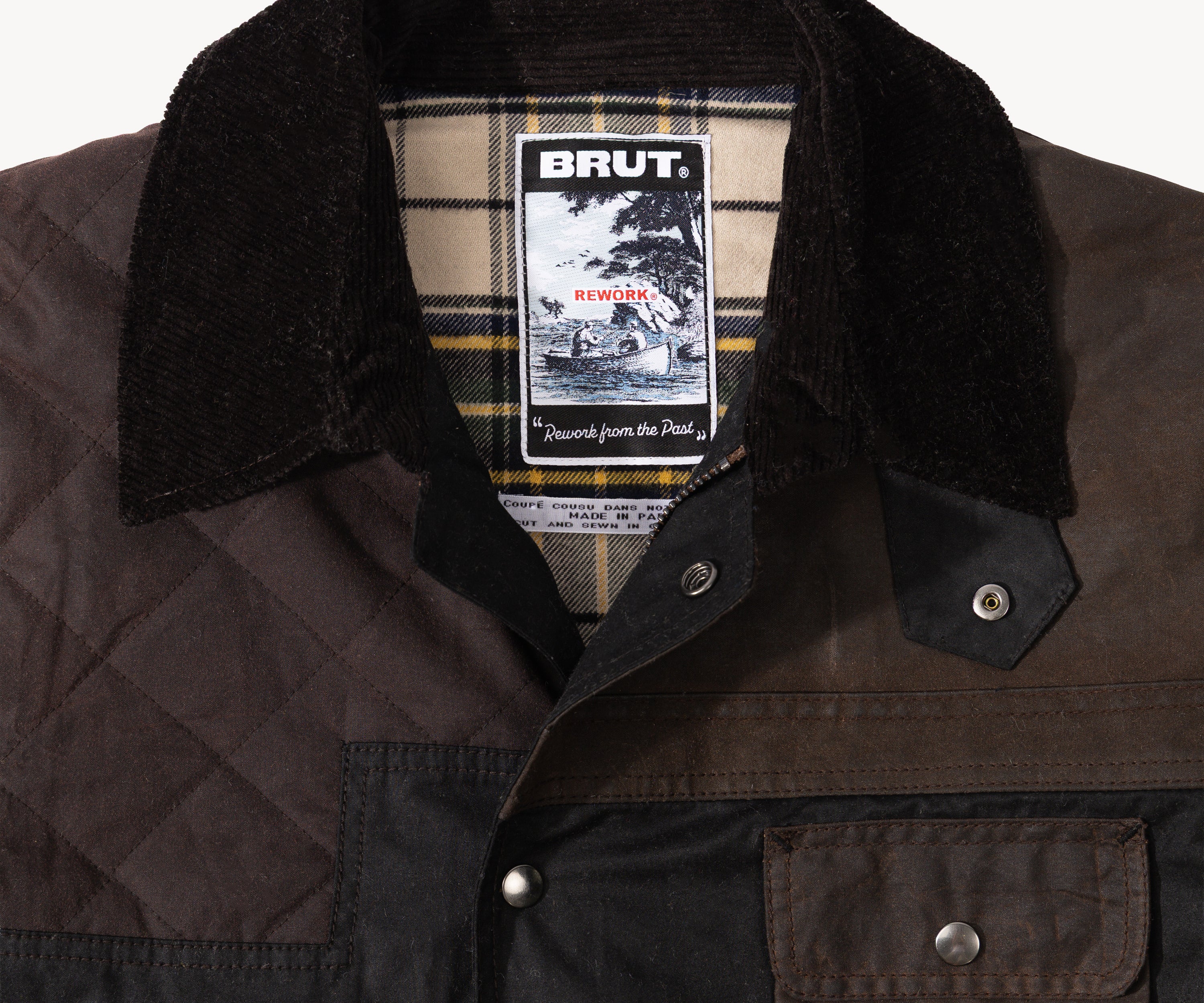 REWORK® STORMFISHER WAX JACKET - N° 029 Coats & Jackets LARGE / BROWN - BRUT Clothing US