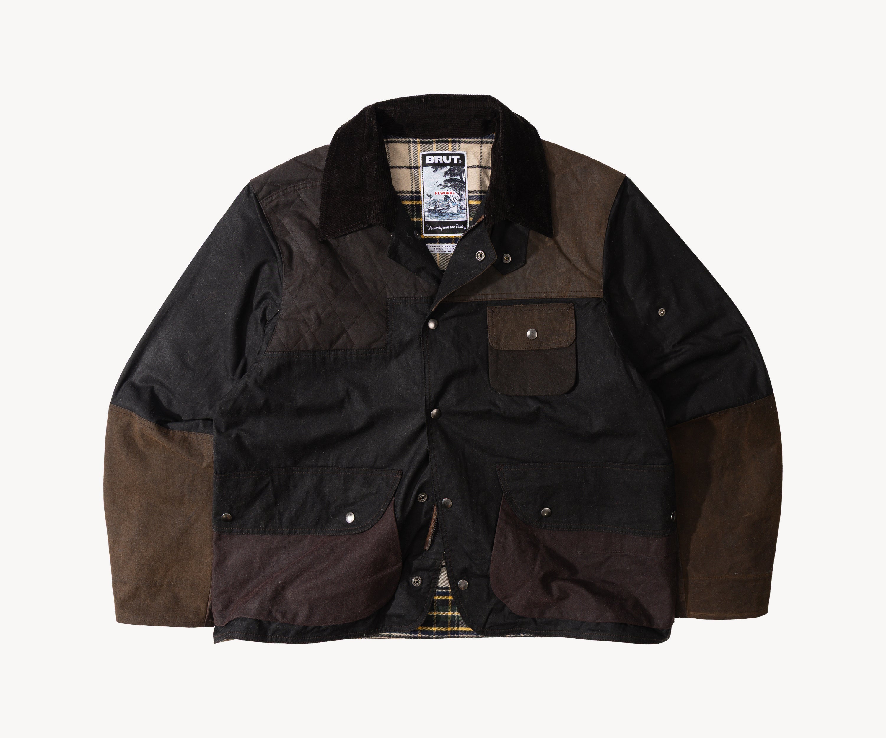 REWORK® STORMFISHER WAX JACKET - N° 030 Coats & Jackets LARGE / BROWN - BRUT Clothing US