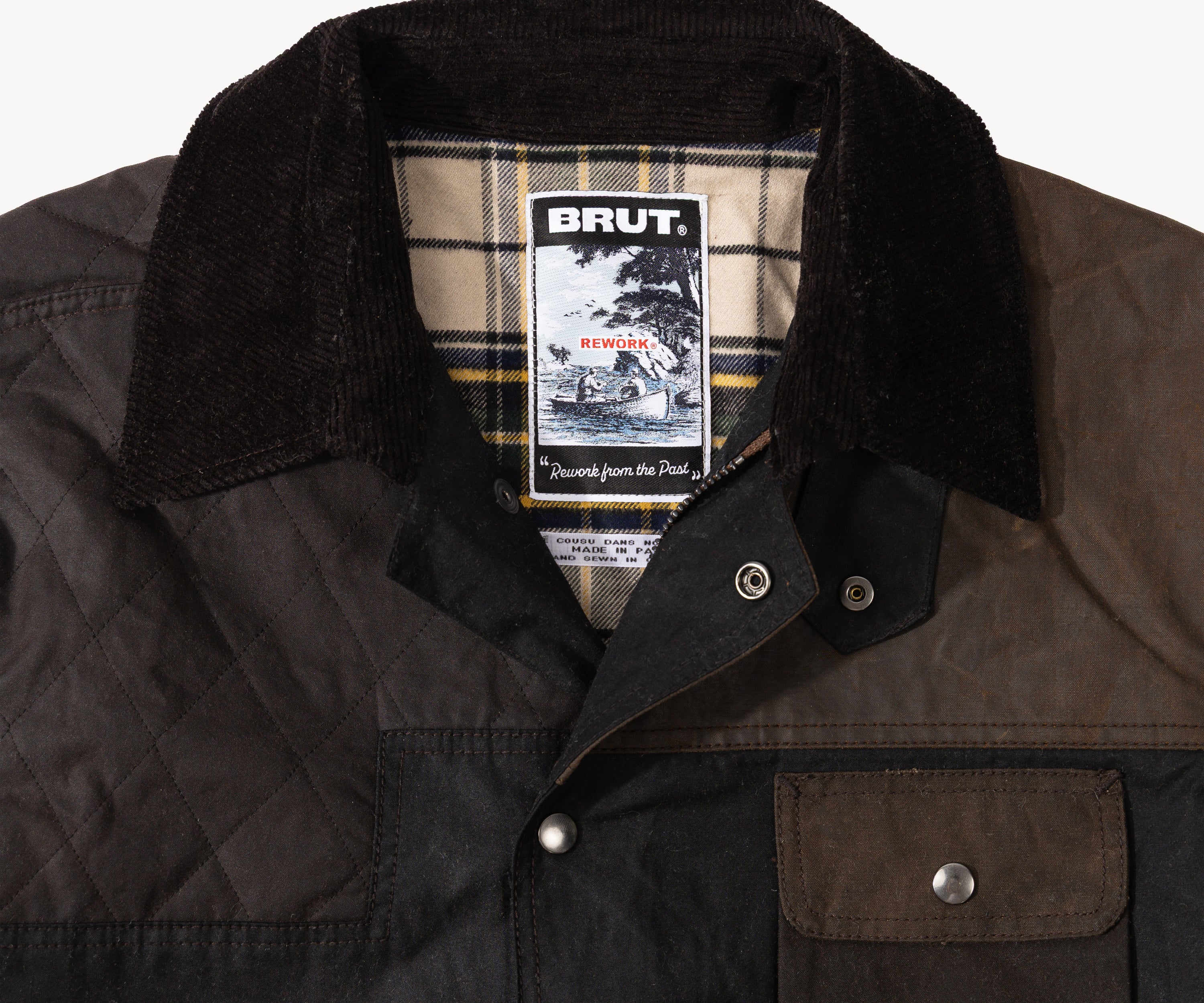 REWORK® STORMFISHER WAX JACKET - N° 030 Coats & Jackets LARGE / BROWN - BRUT Clothing US