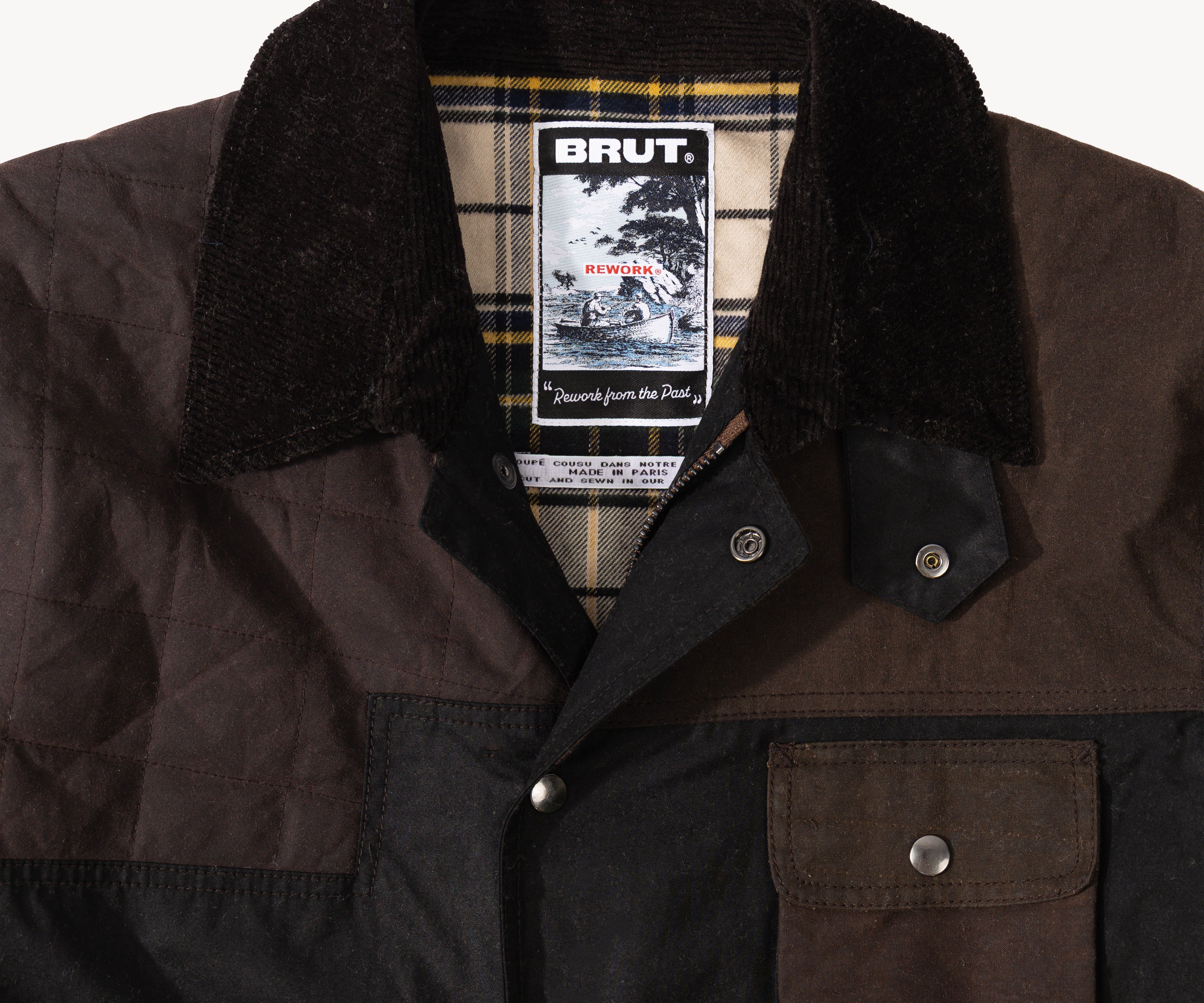 REWORK® STORMFISHER WAX JACKET - N° 031 Coats & Jackets LARGE / BROWN - BRUT Clothing US