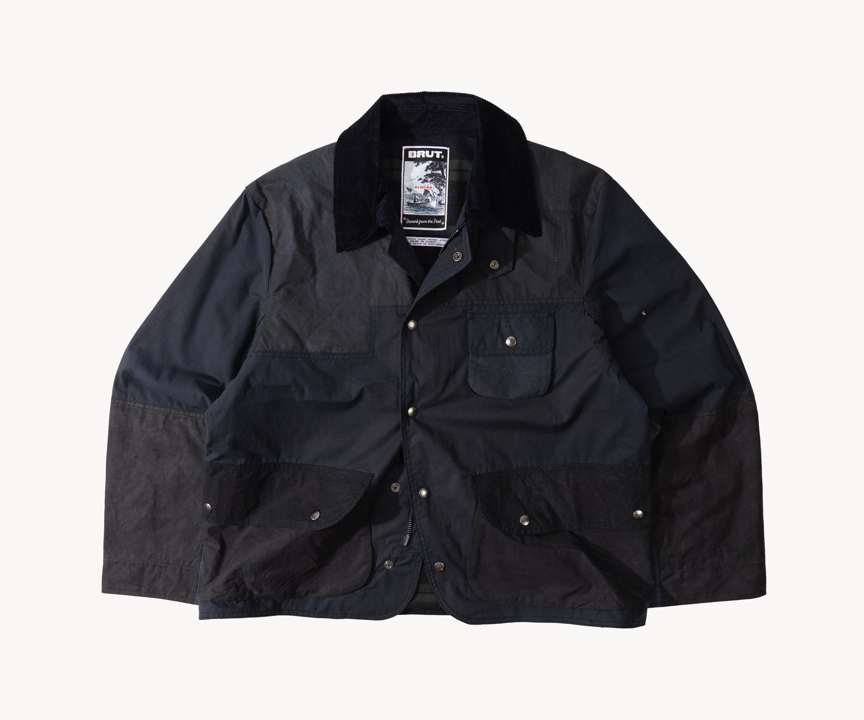 REWORK® STORMFISHER WAX JACKET - N° 034 Coats & Jackets LARGE / BLUE - BRUT Clothing US