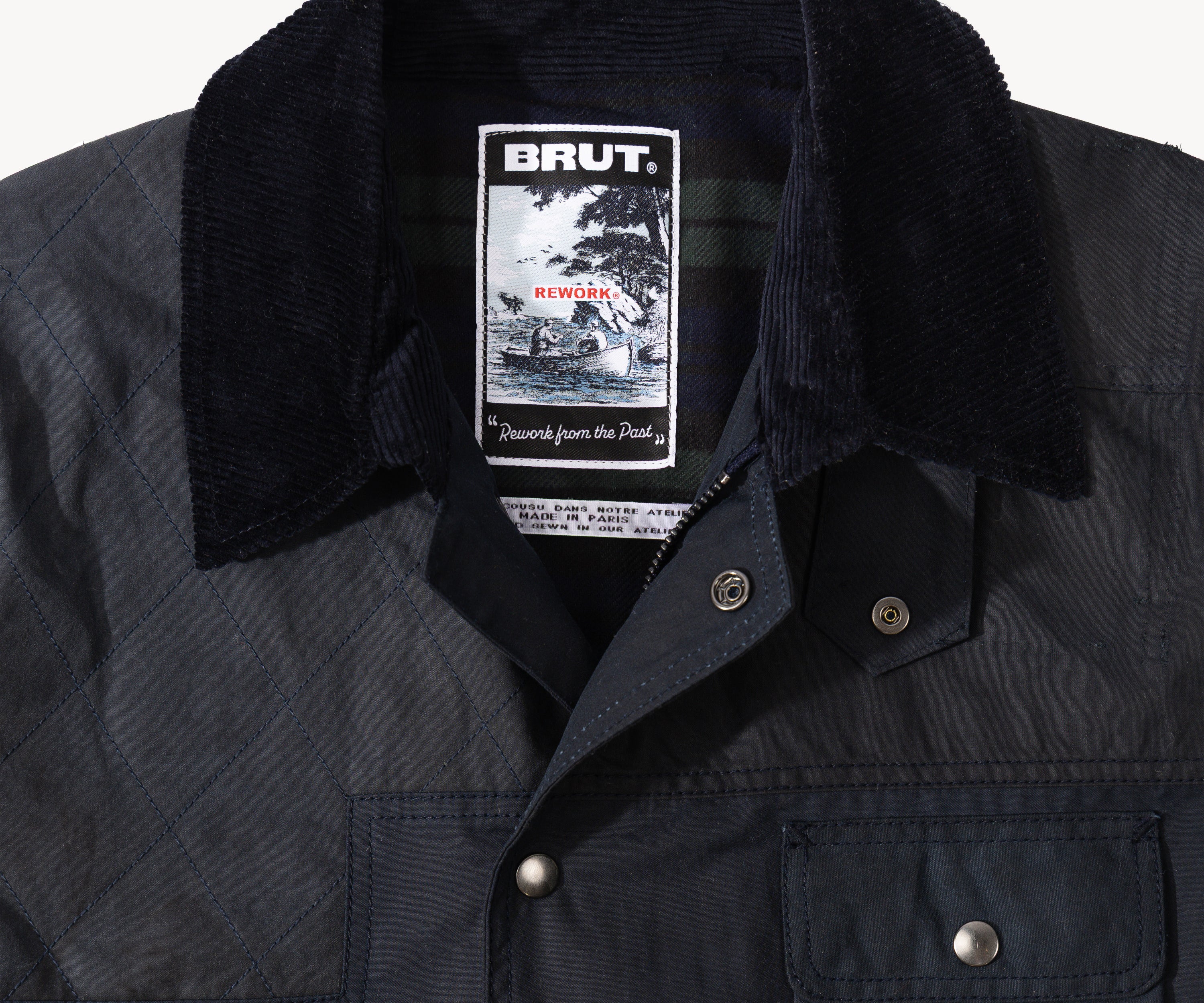 REWORK® STORMFISHER WAX JACKET - N° 034 Coats & Jackets LARGE / BLUE - BRUT Clothing US