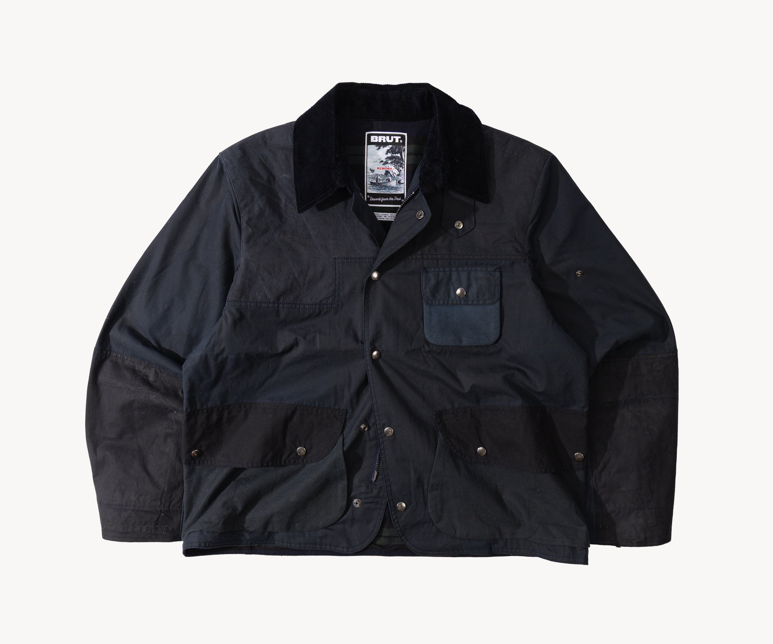 REWORK® STORMFISHER WAX JACKET - N° 035 Coats & Jackets LARGE / BLUE - BRUT Clothing US