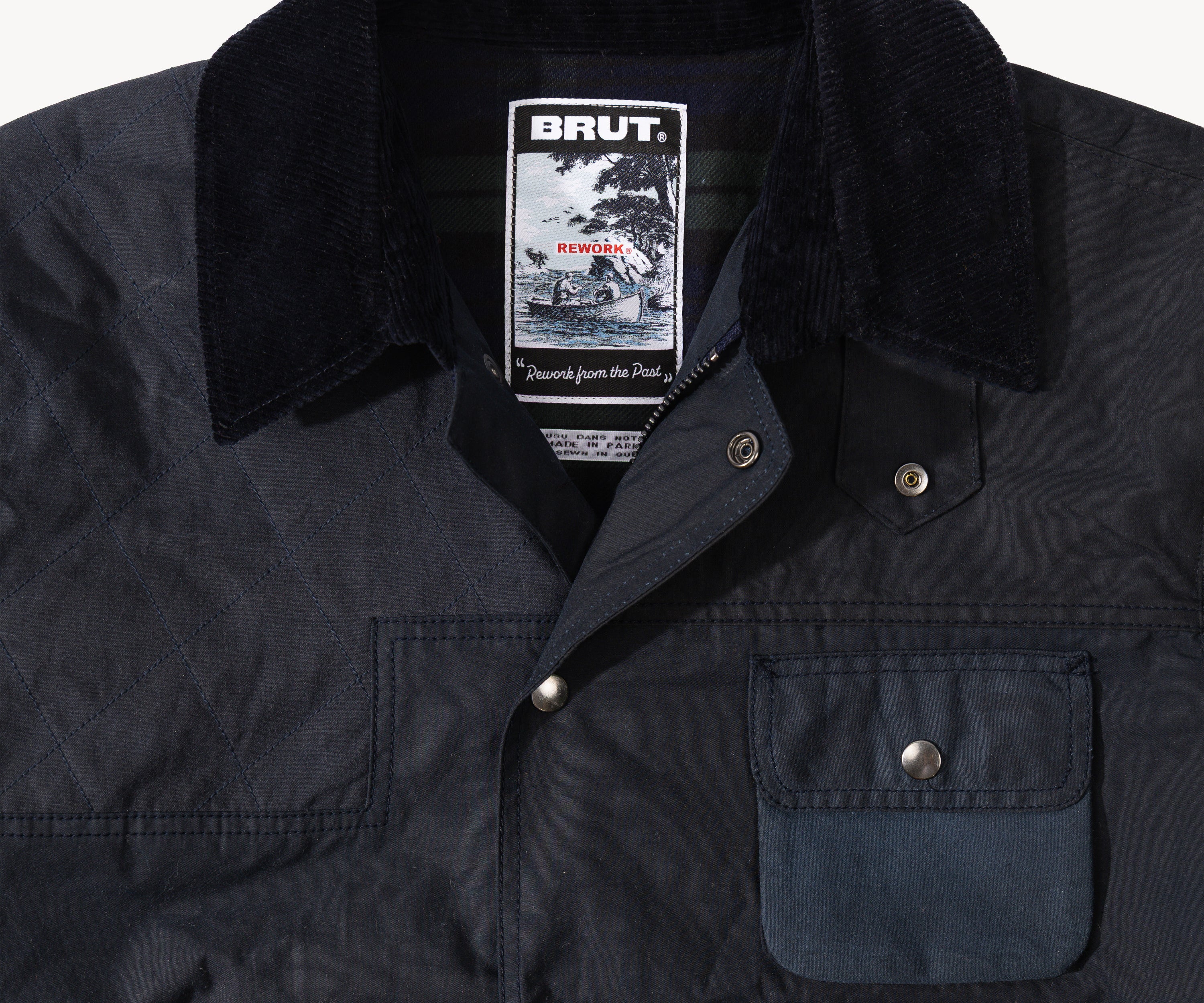 REWORK® STORMFISHER WAX JACKET - N° 035 Coats & Jackets LARGE / BLUE - BRUT Clothing US