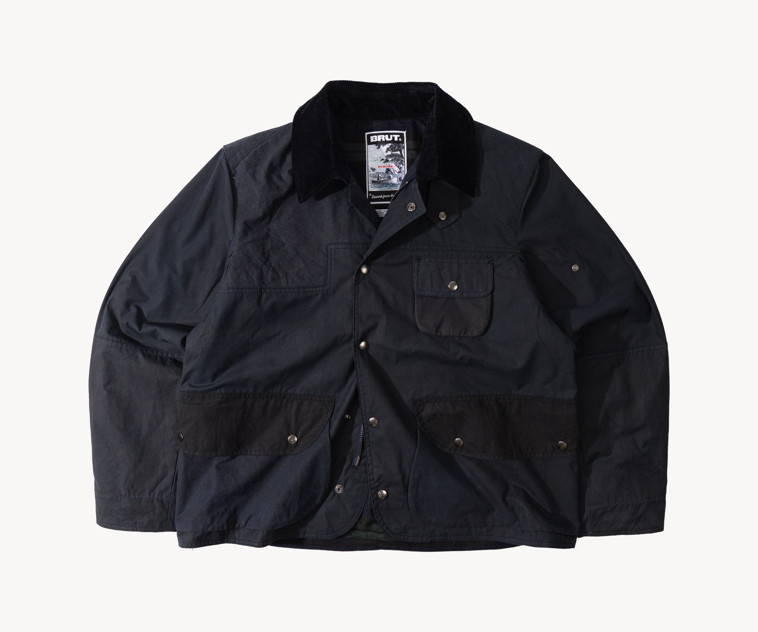 REWORK® STORMFISHER WAX JACKET - N° 036 Coats & Jackets LARGE / BLUE - BRUT Clothing US