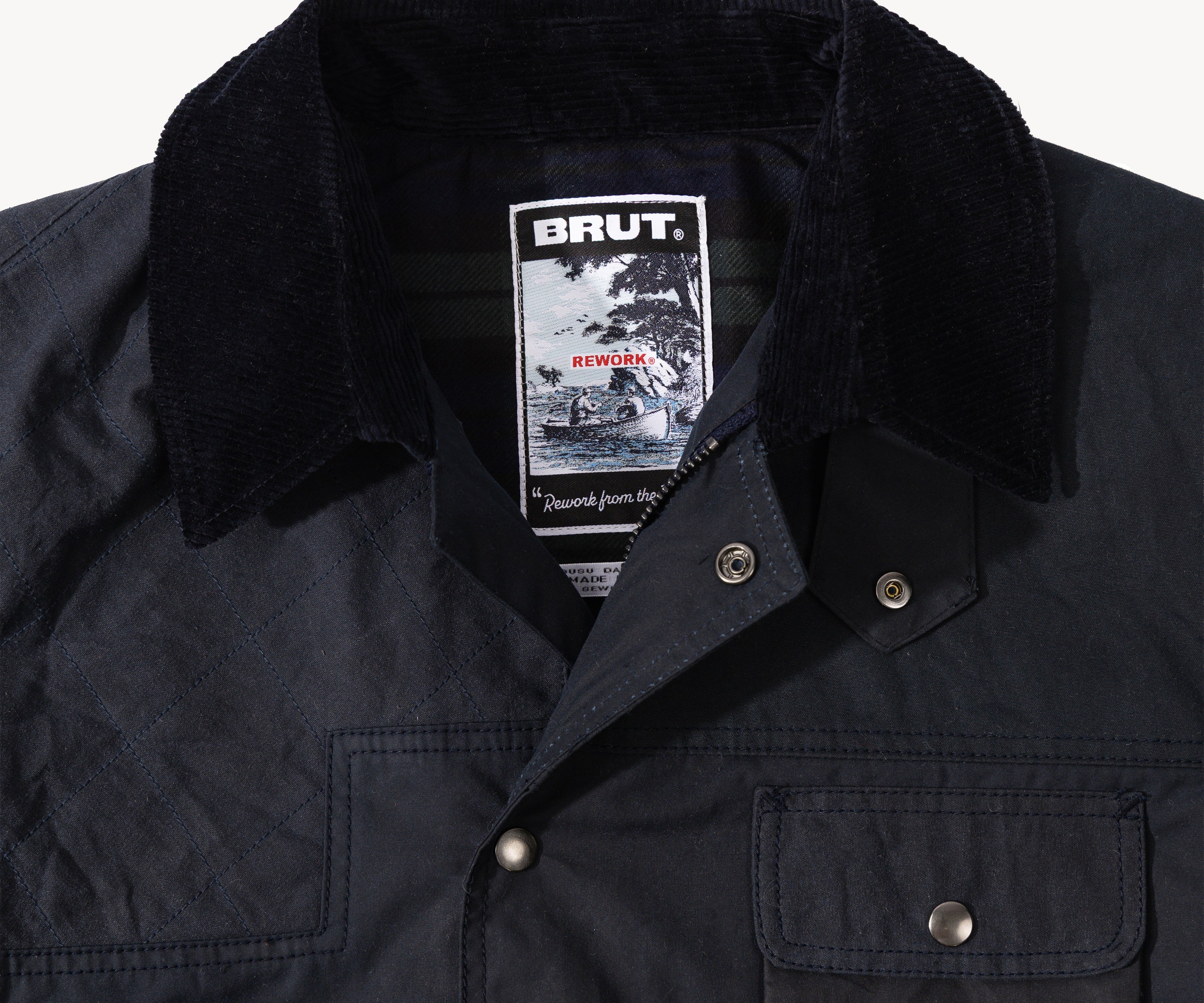 REWORK® STORMFISHER WAX JACKET - N° 036 Coats & Jackets LARGE / BLUE - BRUT Clothing US