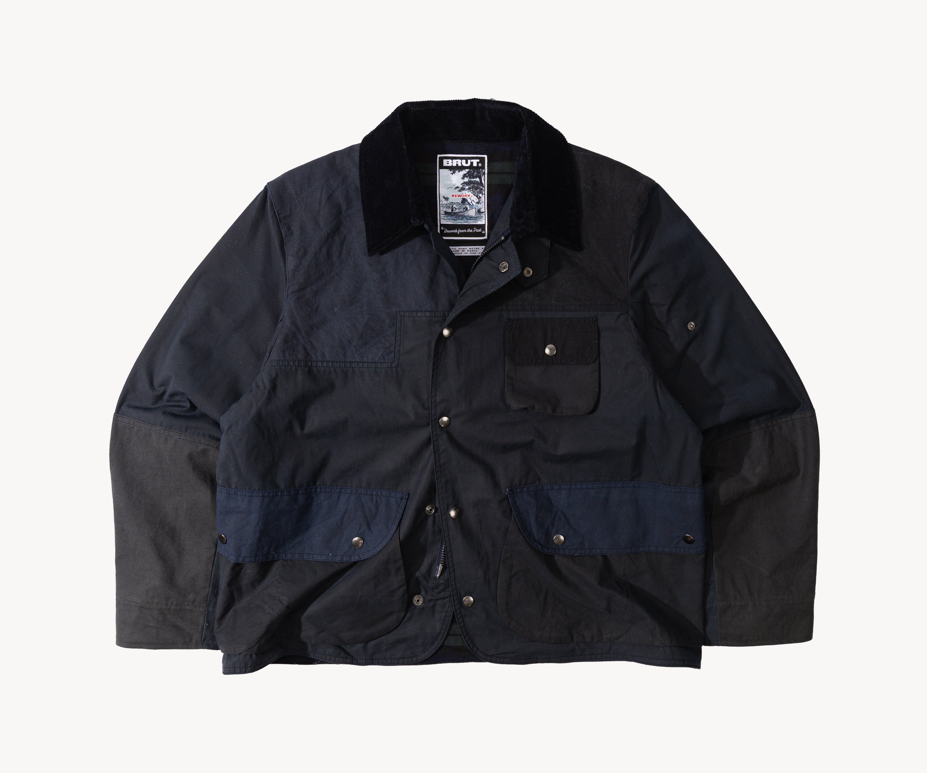 REWORK® STORMFISHER WAX JACKET - N° 037 Coats & Jackets LARGE / BLUE - BRUT Clothing US