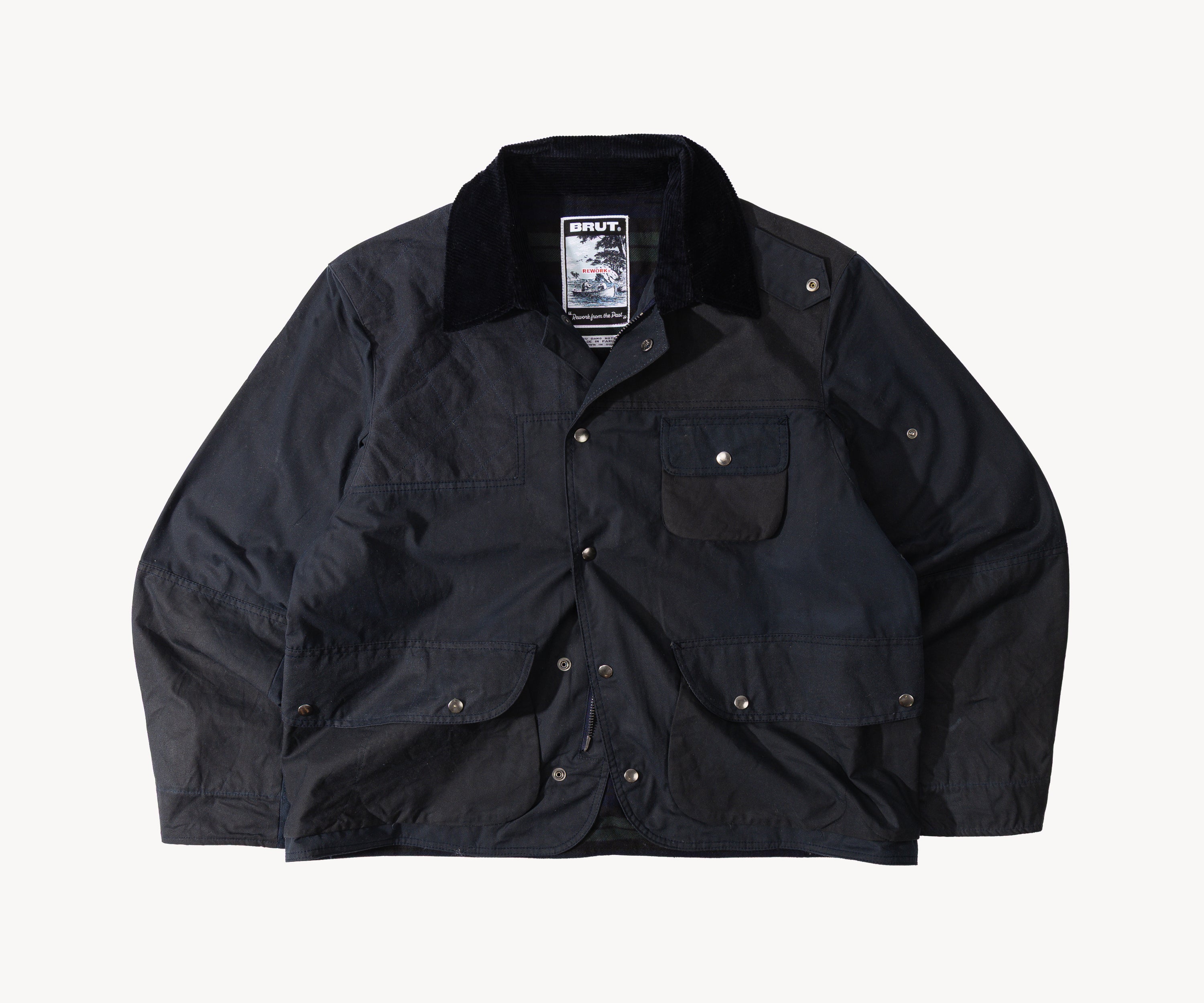 REWORK® STORMFISHER WAX JACKET - N° 038 Coats & Jackets LARGE / BLUE - BRUT Clothing US
