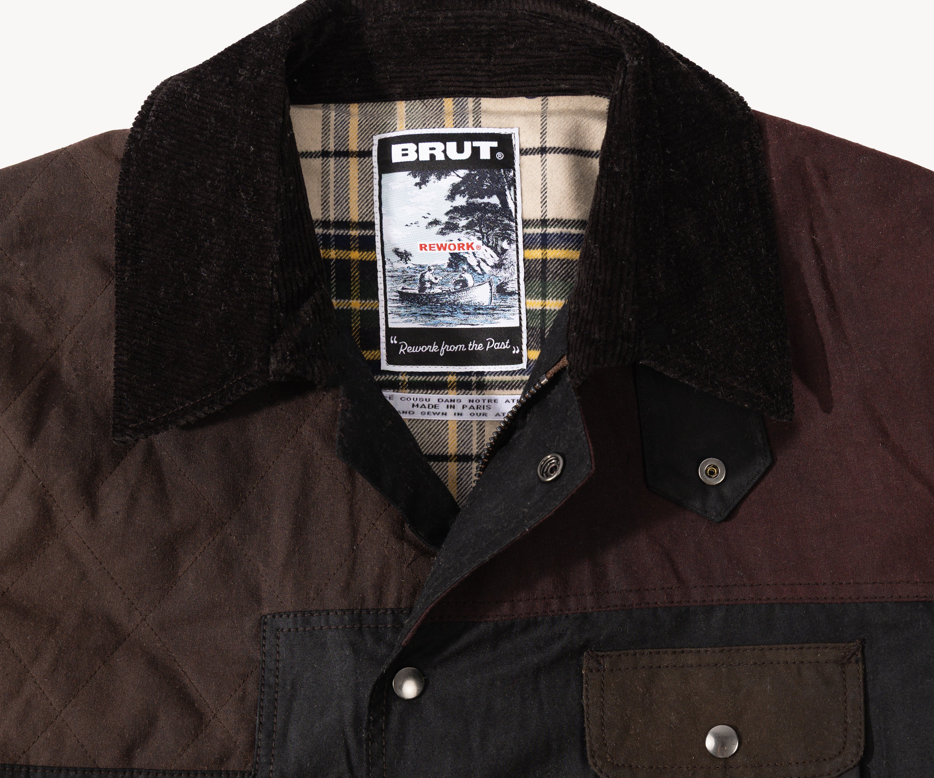 REWORK® STORMFISHER WAX JACKET - N° 041 Coats & Jackets X-LARGE / BROWN - BRUT Clothing US