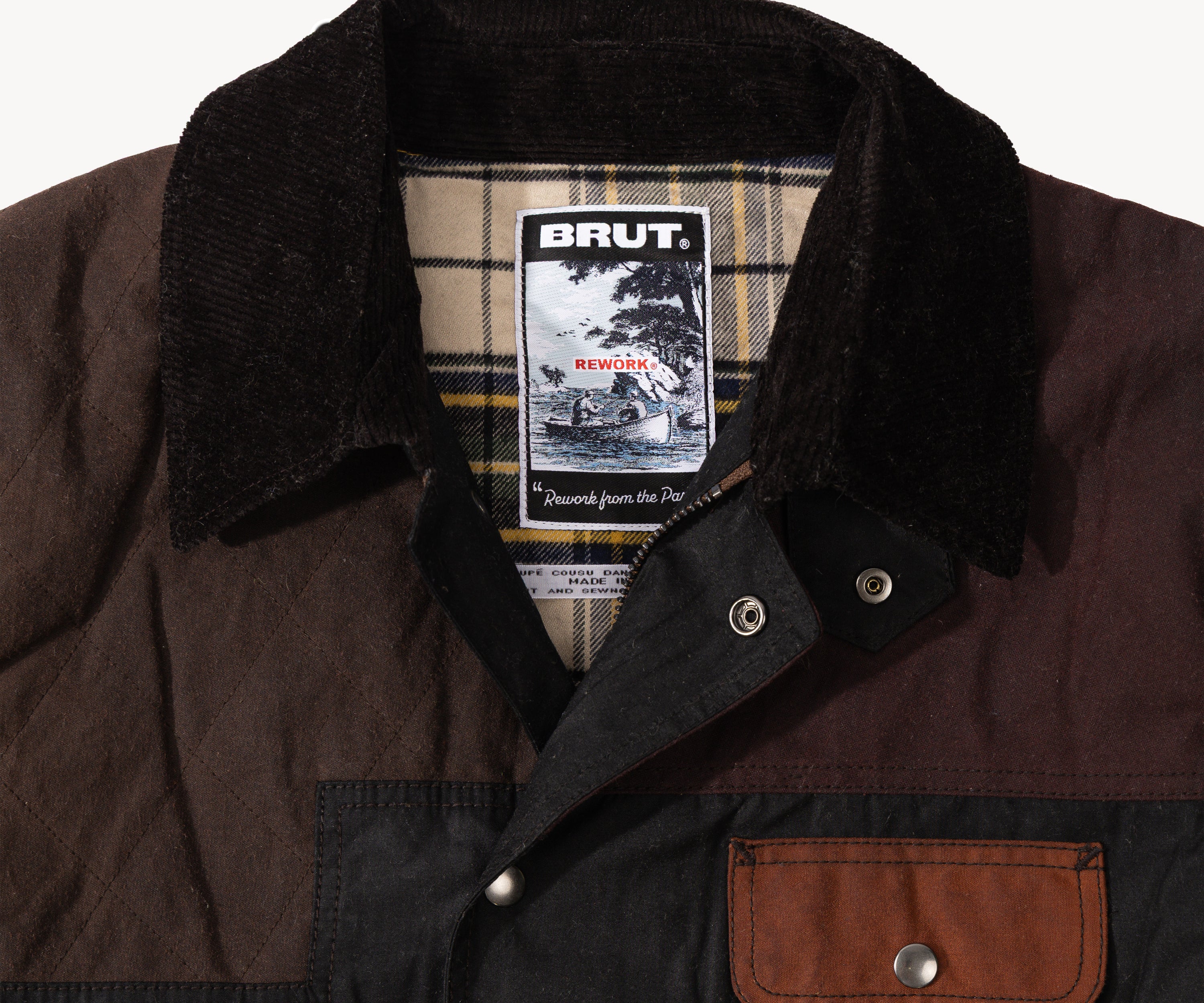 REWORK® STORMFISHER WAX JACKET - N° 042 Coats & Jackets X-LARGE / BROWN - BRUT Clothing US