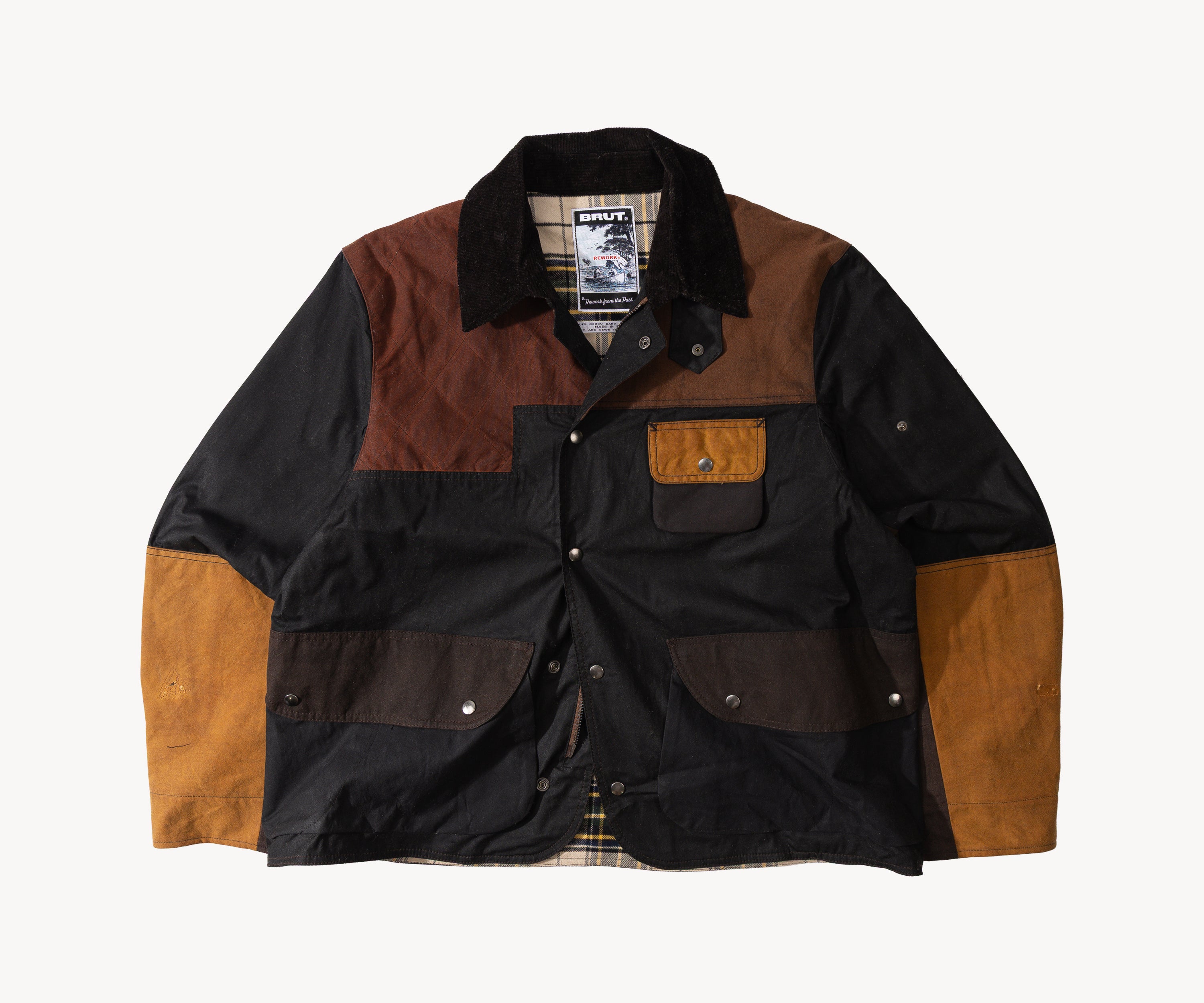 REWORK® STORMFISHER WAX JACKET - N° 043 Coats & Jackets X-LARGE / BROWN - BRUT Clothing US